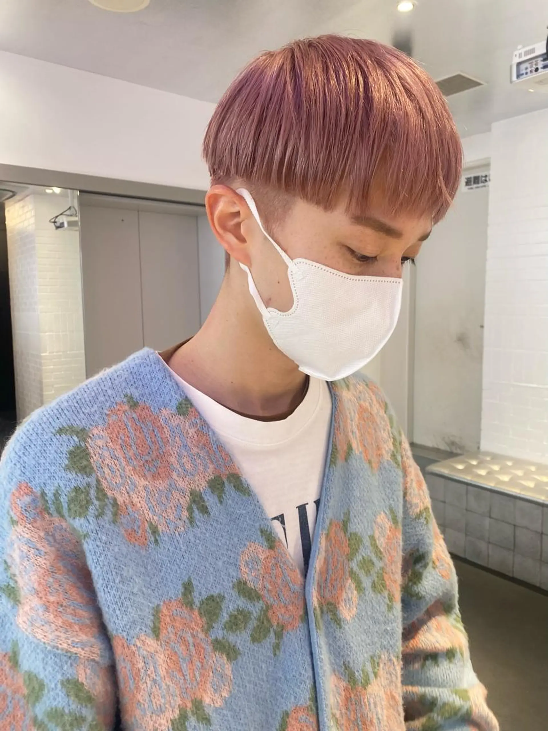 ショート カラー キッズ ベージュカラー ラベンダーカラー ピンクカラー ピンクベージュ ピンクラベンダー ヘアカラー トリートメント 🎨ハイトーン/ 切りっぱなし みつきのヘアスタイル