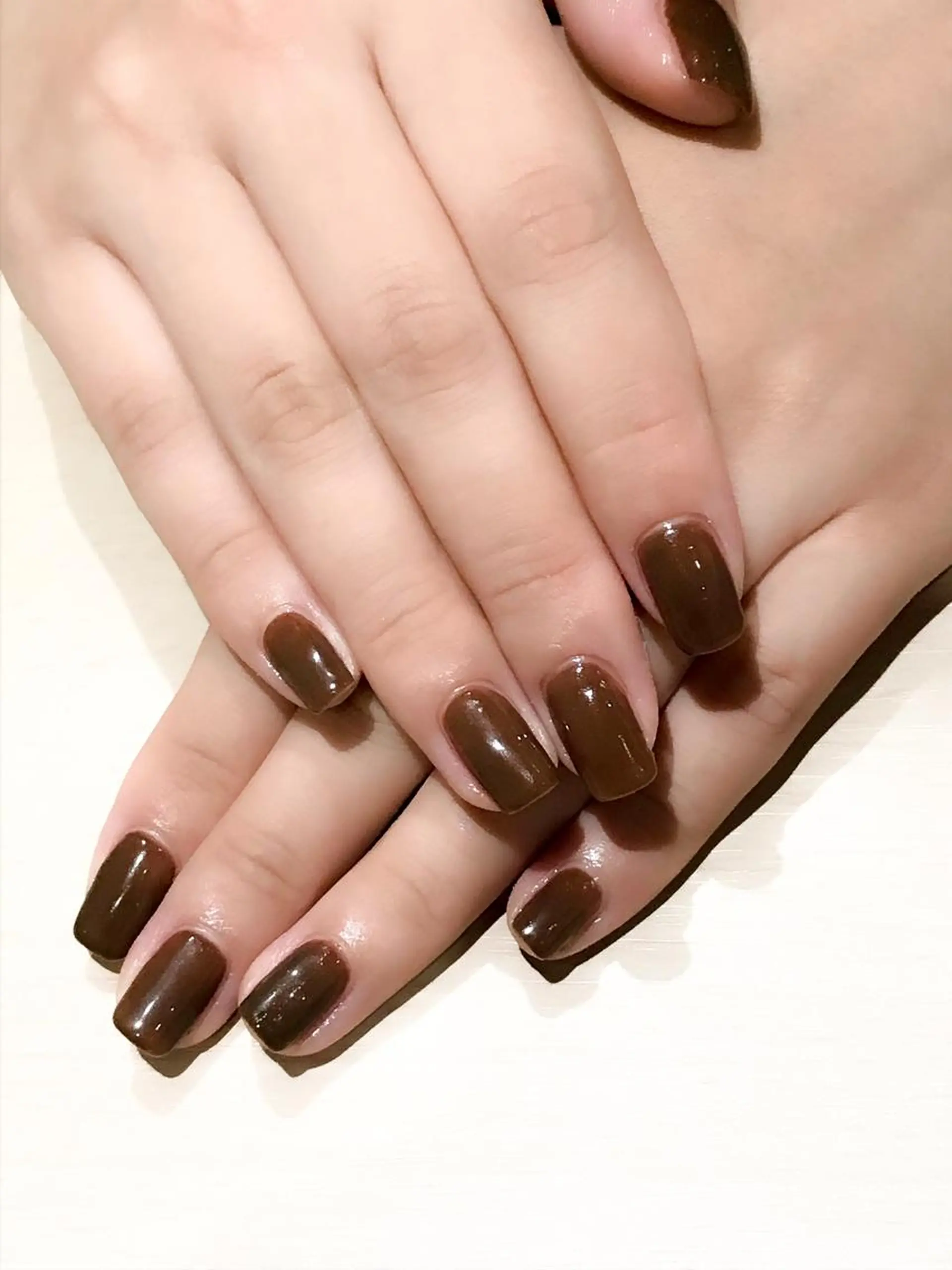 ネイル ブラウン ワンカラーネイル Nyanco Nailのネイルデザイン