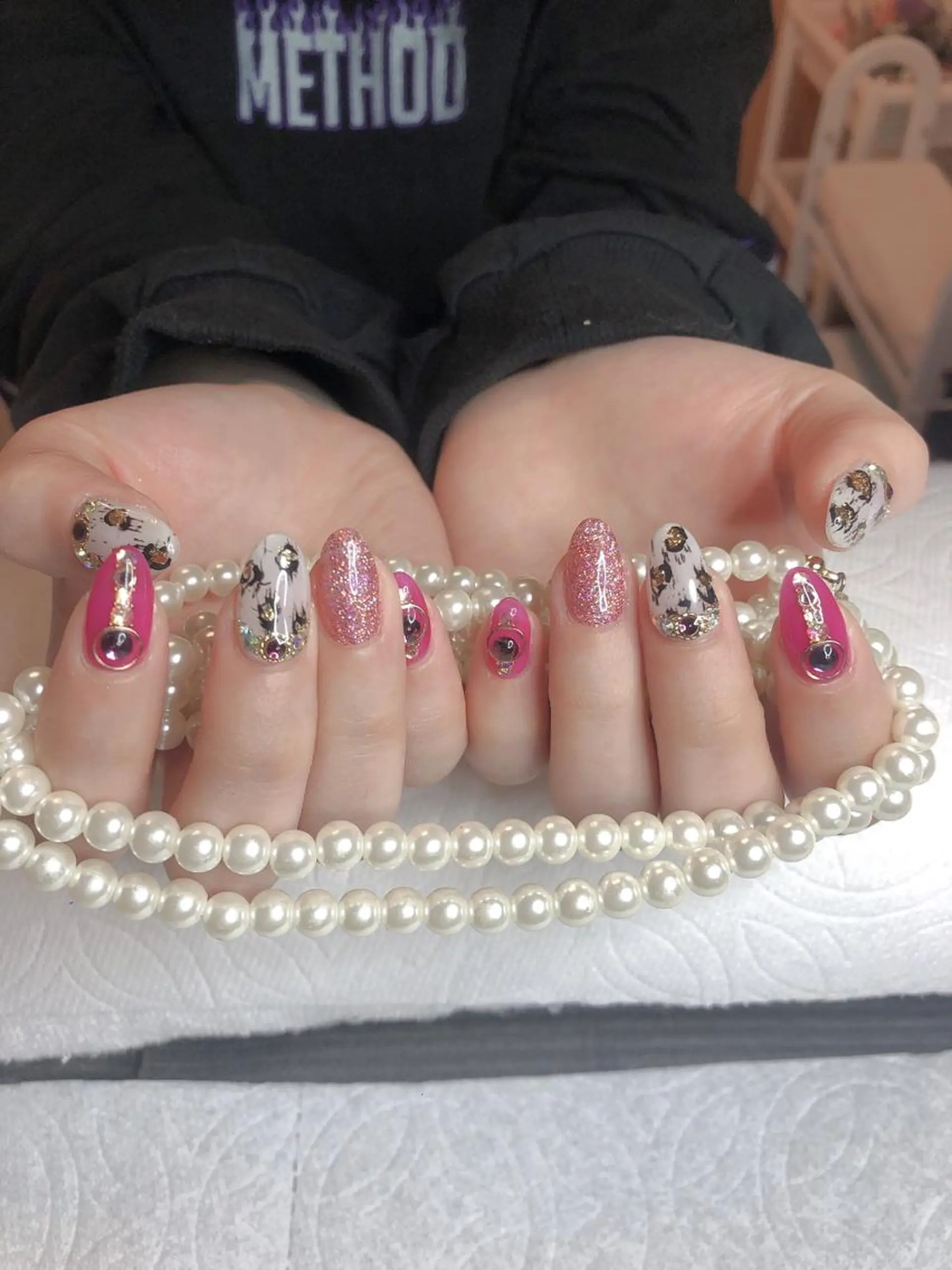 セミロング ネイル ハンドネイル 長さ出し専門 nynaのネイルデザイン