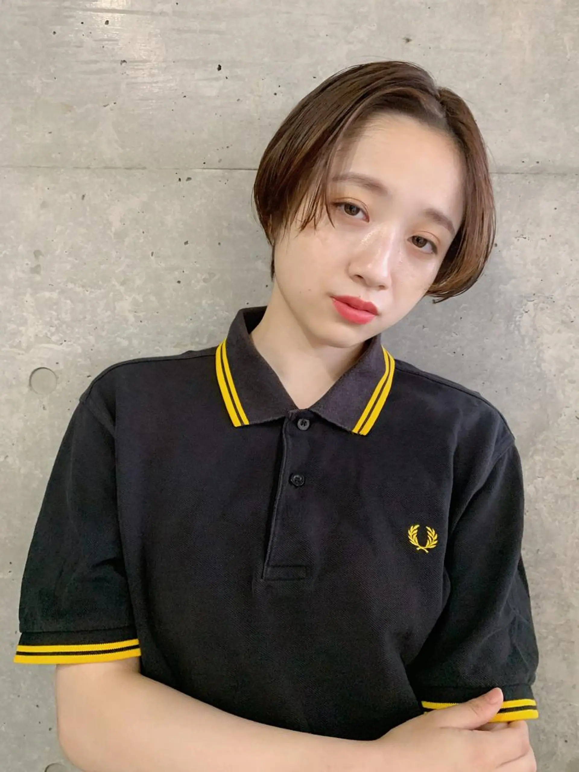 ショート カラー ボブパーマコテ巻き風 パーマNo1深江秀平のヘアスタイル