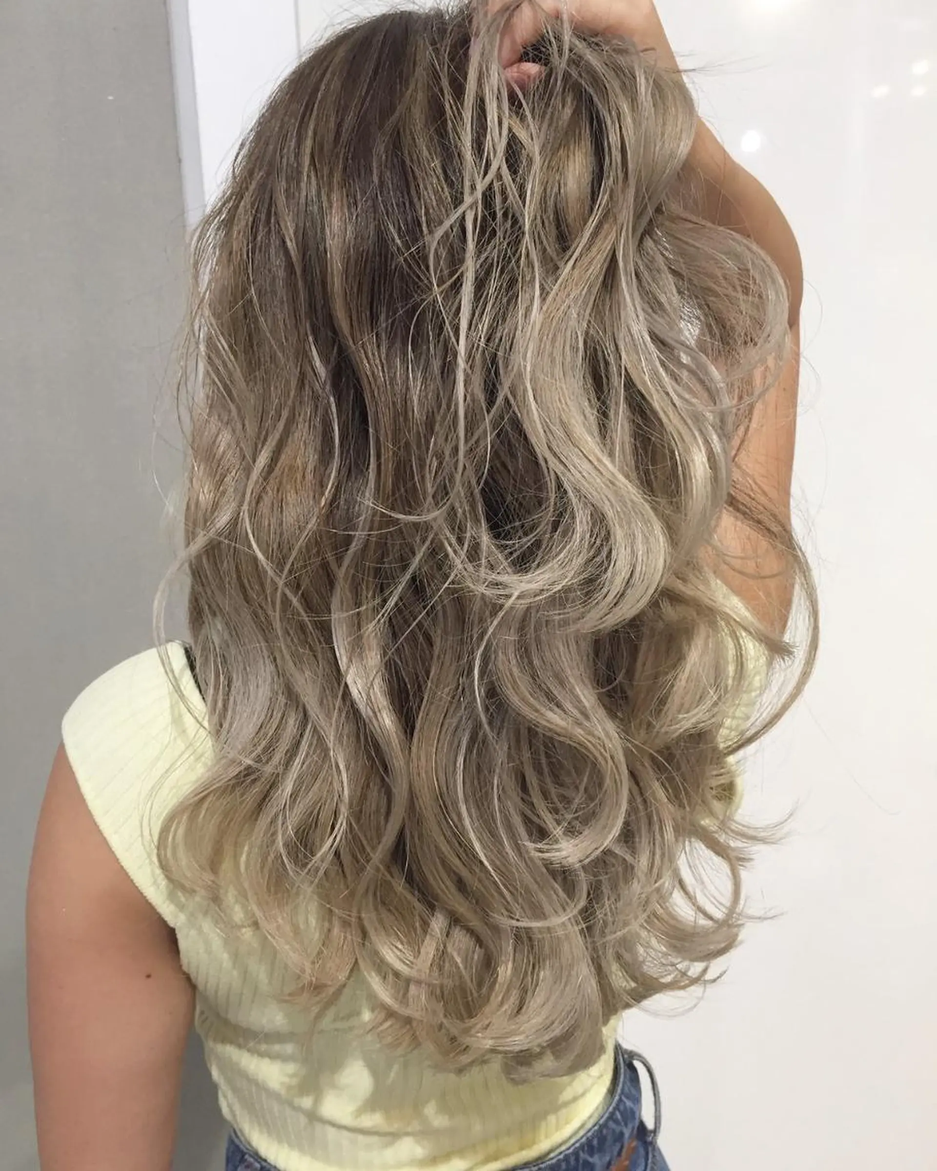 ロング カラー パーマ ヘアアレンジ 🌟髪質改善ケアカラ ー美髪縮毛矯正y🌟のヘアスタイル