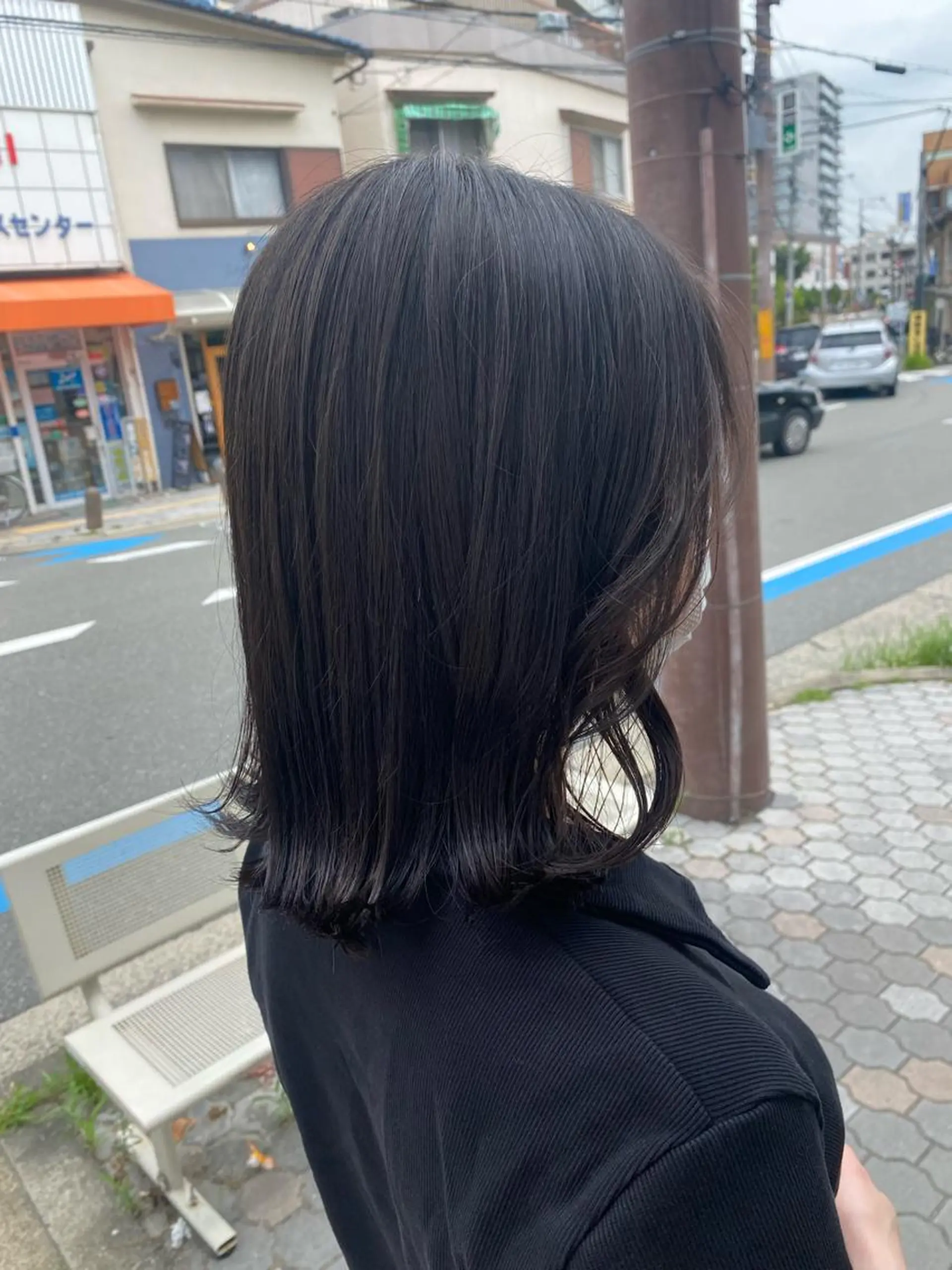 ミディアム 切りっぱなしボブ ボブ カット 西村 美羽のヘアスタイル
