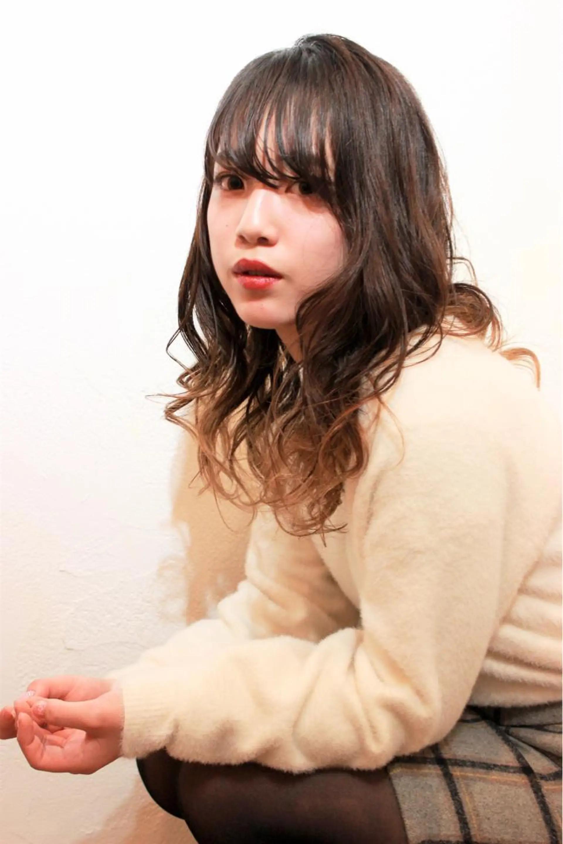 ミディアム ハイライト ヘアカラー トリートメント 所渉/韓国レイヤー /ウルフカットのヘアスタイル