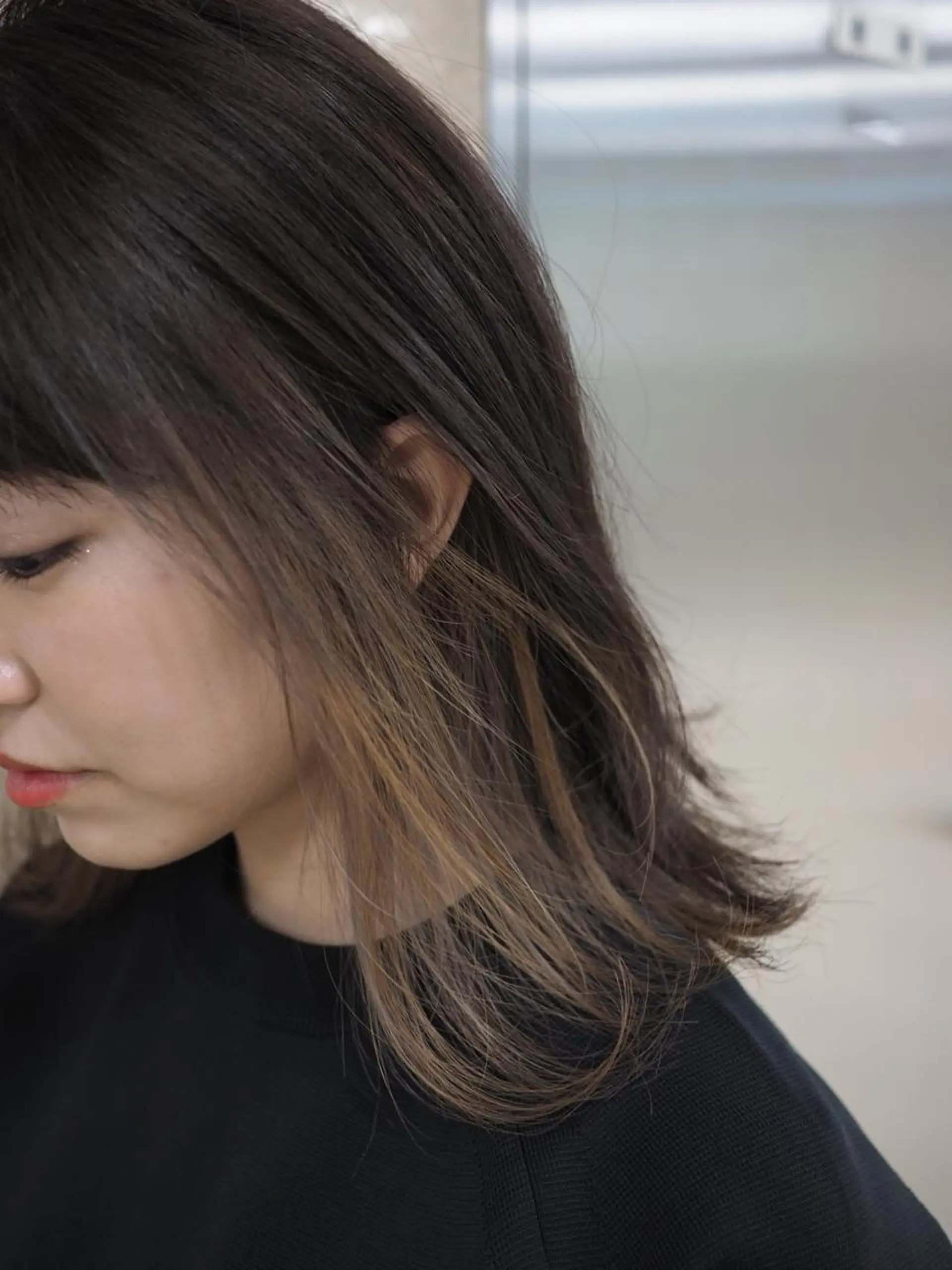 ミディアム カラー カット ヘアカラー トリートメント 菅村 勇亮のヘアスタイル