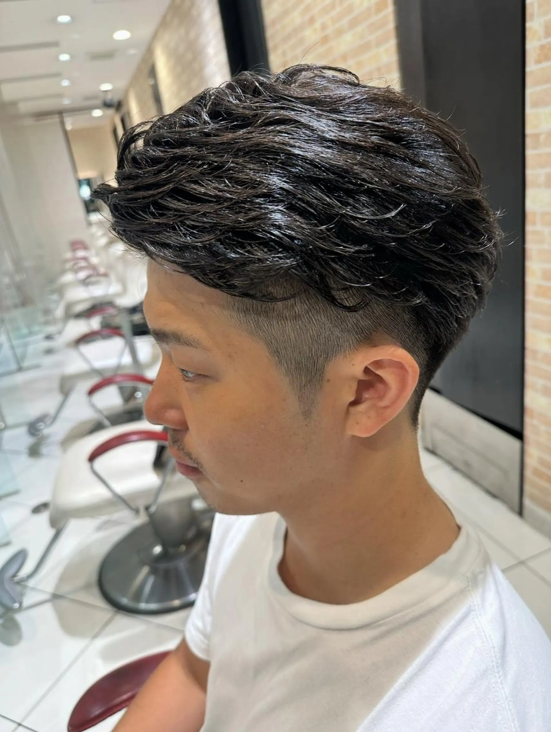 ショート パーマ メンズ ヘアアレンジ フェザーパーマ メンズパーマ ニュアンスパーマ カット パーマ トリートメント ヘッドスパ ヘアセット 💈メンズ特化 美容師サキ💈のヘアスタイル