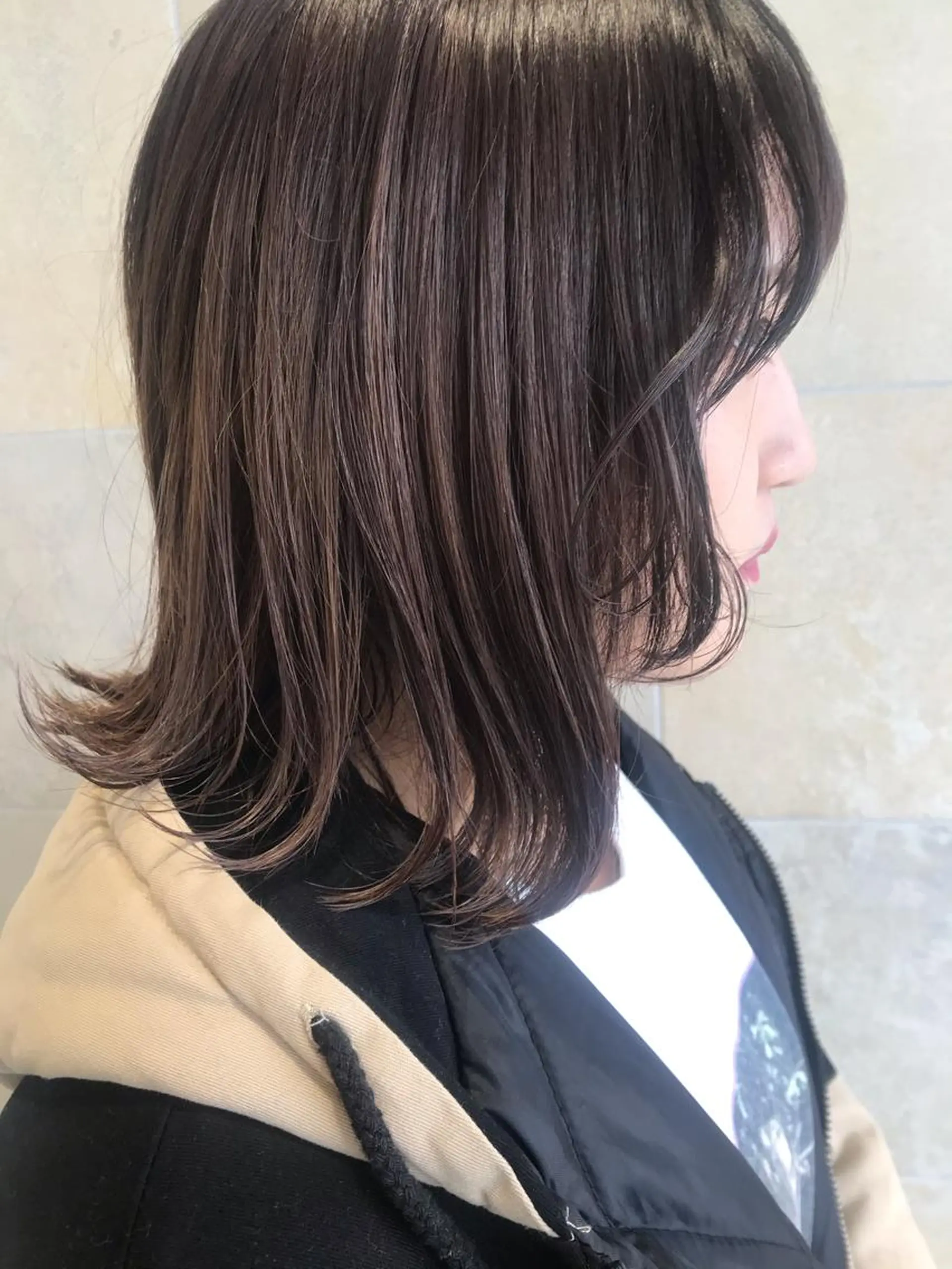 ミディアム ボブ 顔周りカット カット トリートメント 田中 あかねのヘアスタイル