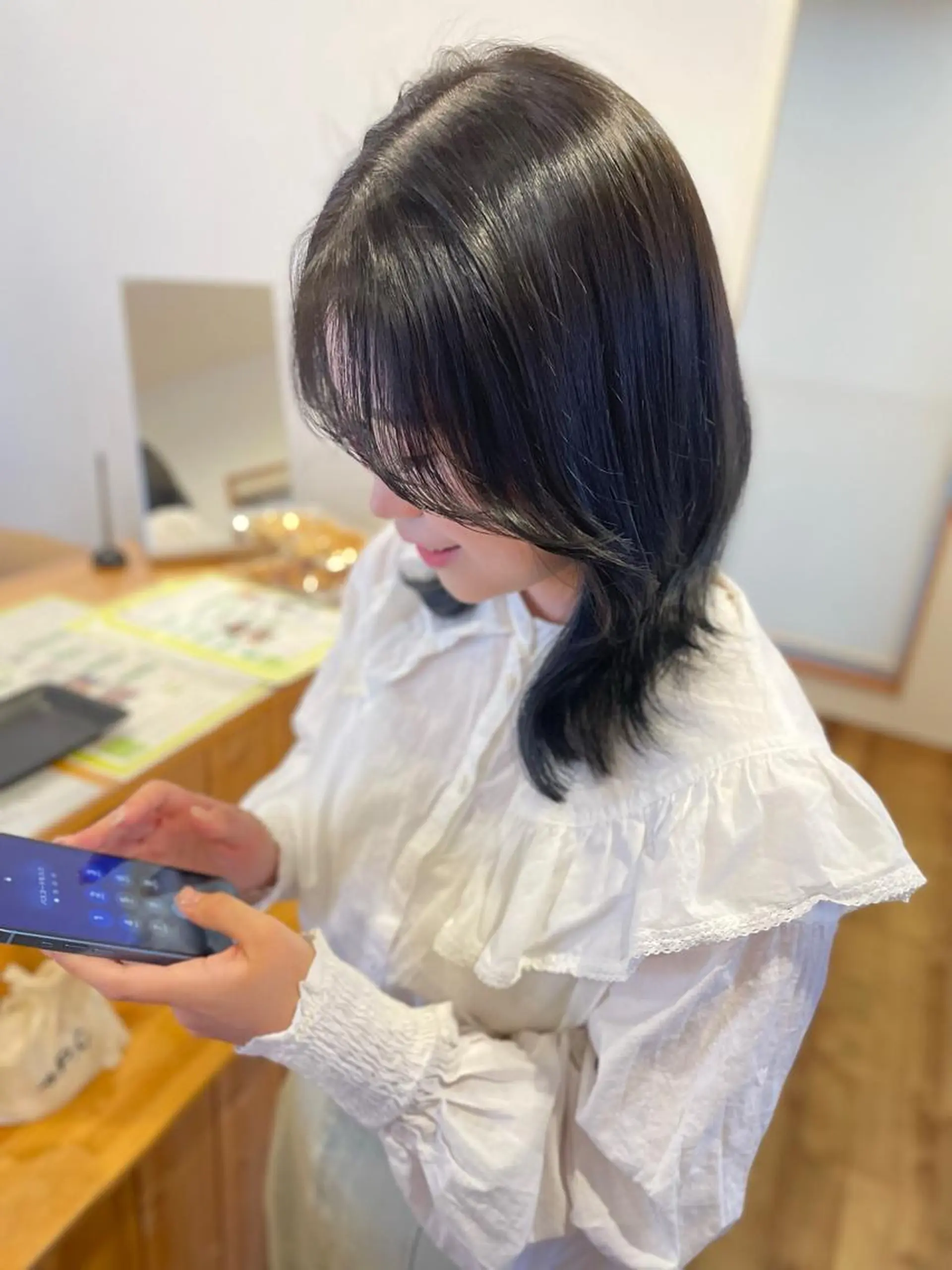 ミディアム カラー ワンホンヘア カット ヘアカラー トリートメント 古山 勇太のヘアスタイル