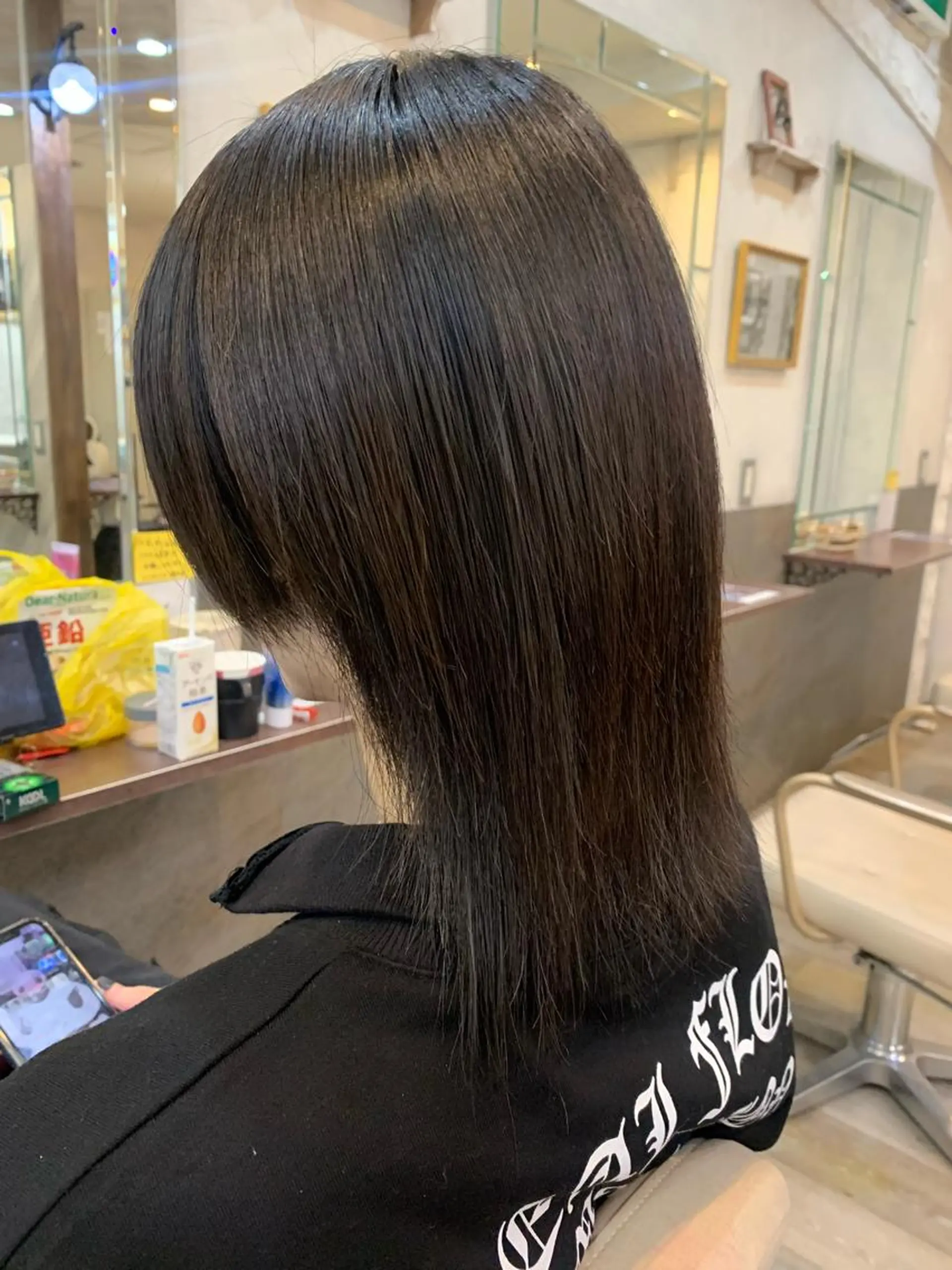 ミディアム パーマ メンズ 縮毛矯正 number天王寺 ほたるのヘアスタイル