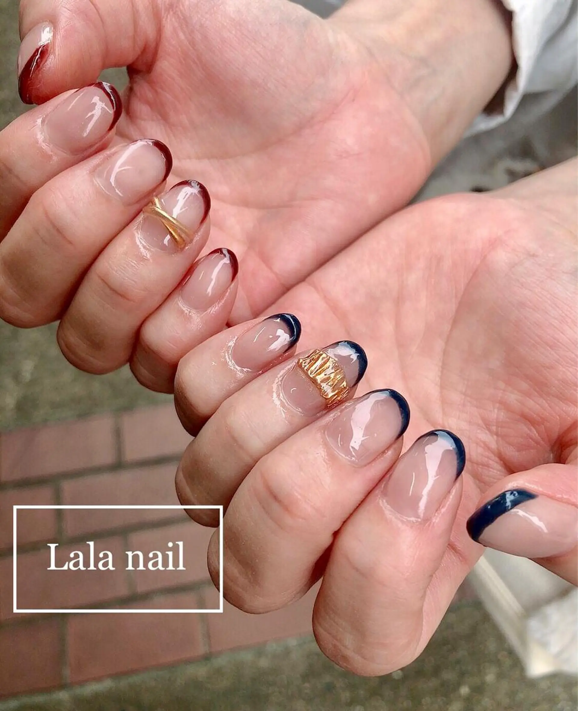 ネイル フレンチネイル 冬ネイル Lala nailのネイルデザイン