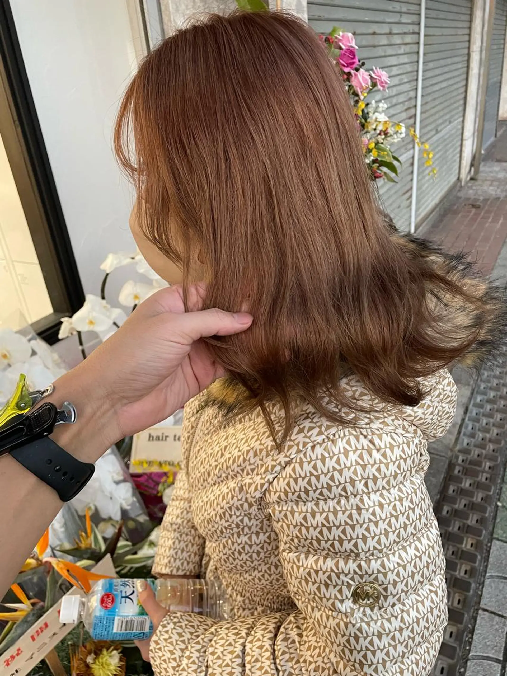 ミディアム ショートボブ ミディアムパーマ 韓国風カラー ボブ ハイライト hair terra ce M奈良店のヘアスタイル