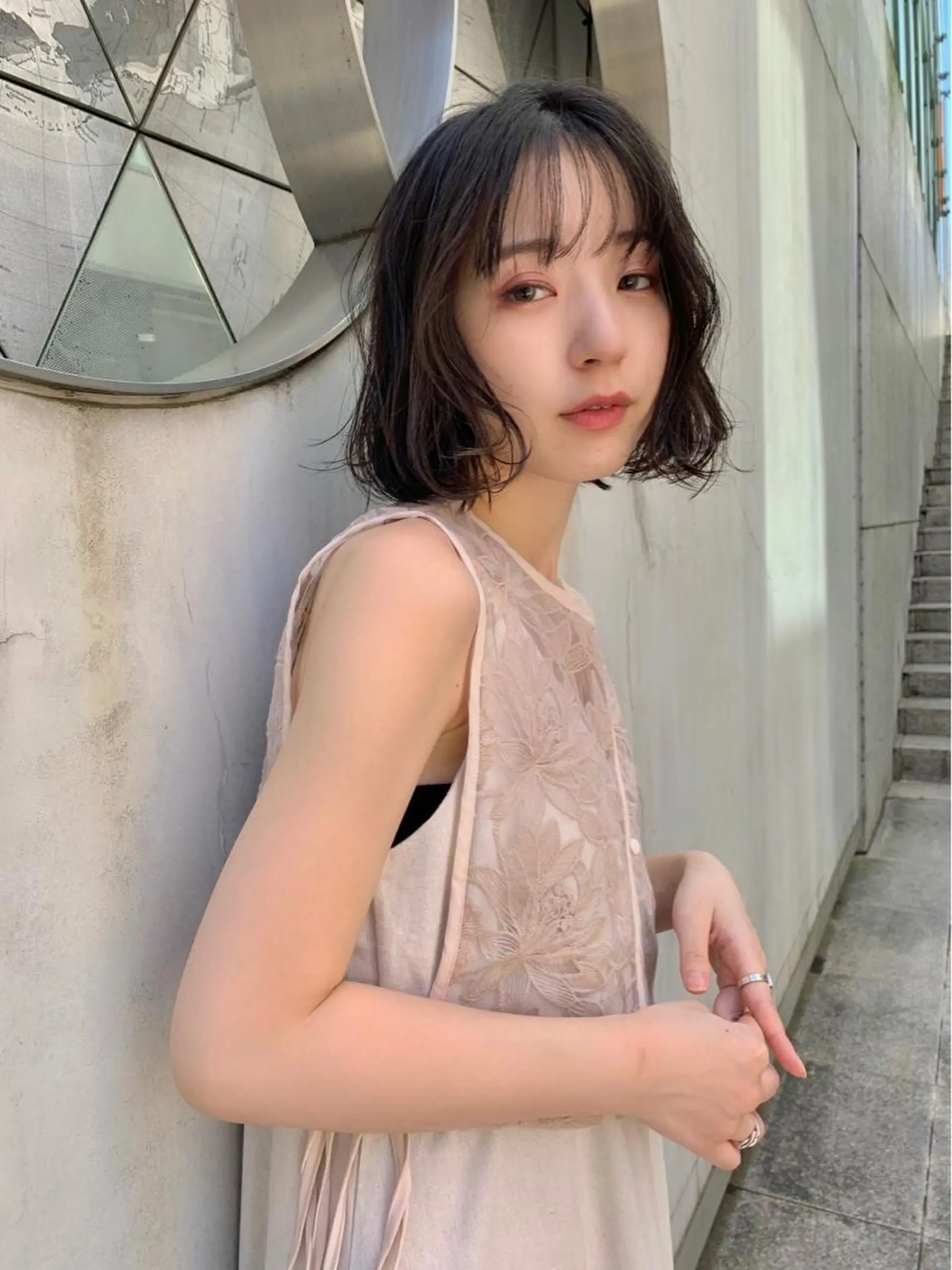 ショート カラー ボブ カット ヘアカラー トリートメント ヘッドスパ 柔らかブラウン/顔周 りレイヤー♡ユウシのヘアスタイル