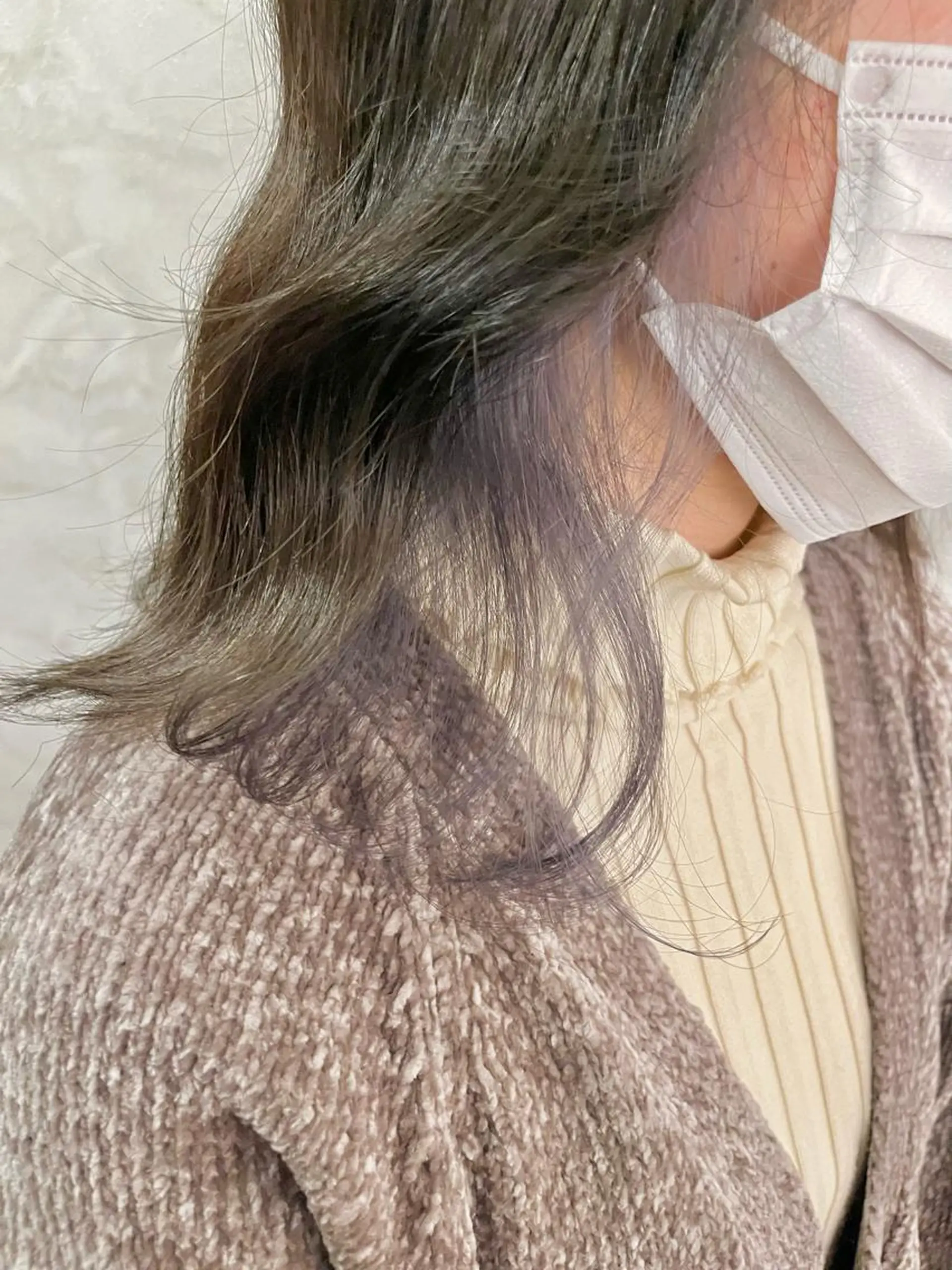 ミディアム カラー ラベンダーカラー シルバー ヘアカラー FUJINO RYOのヘアスタイル