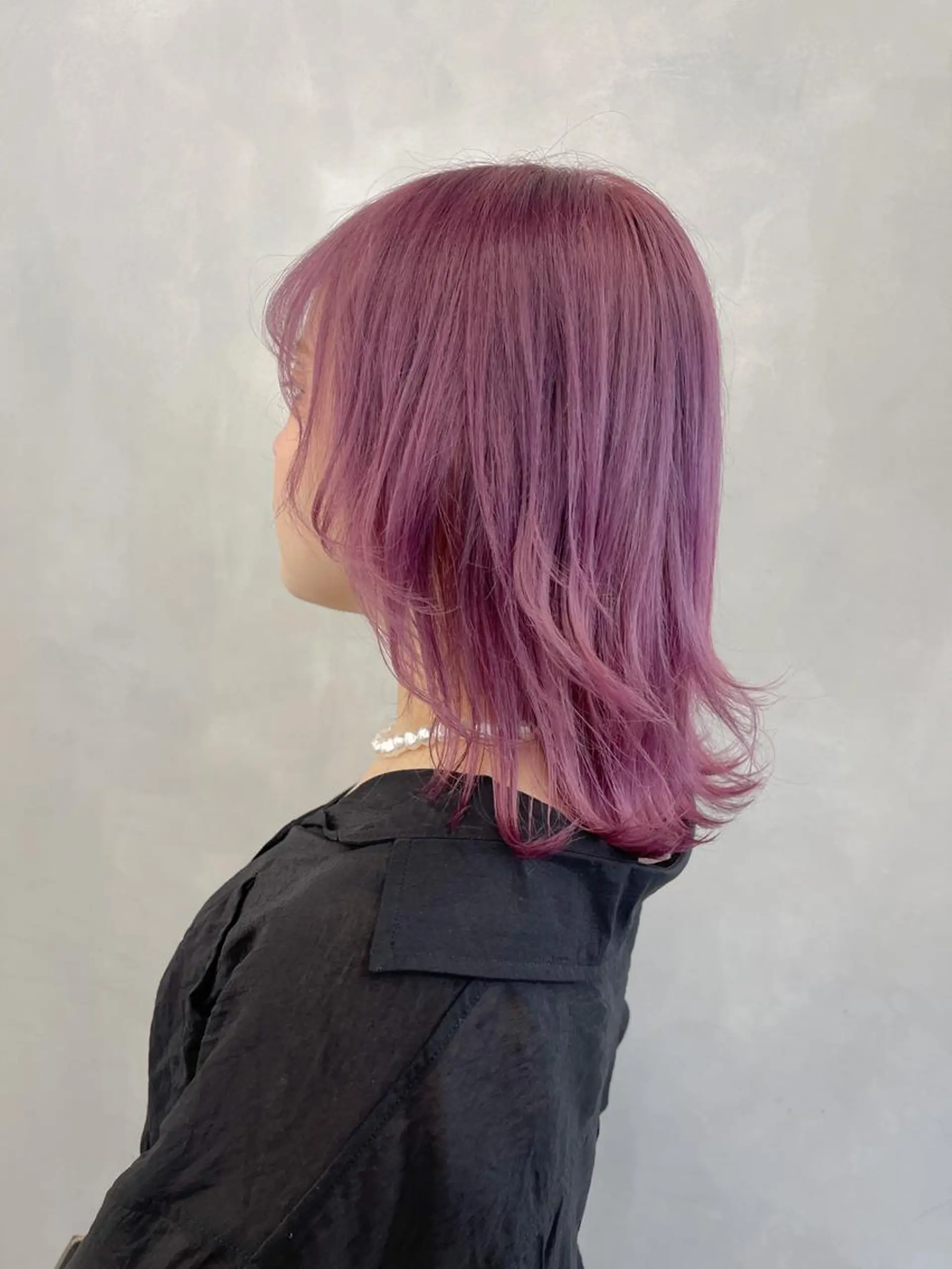 セミロング カラー ブリーチ ケアブリーチ ラベンダーカラー ピンクカラー ピンクラベンダー ヘアカラー トリートメント 🦋レイヤーカット ミドリカワ🦋のヘアスタイル