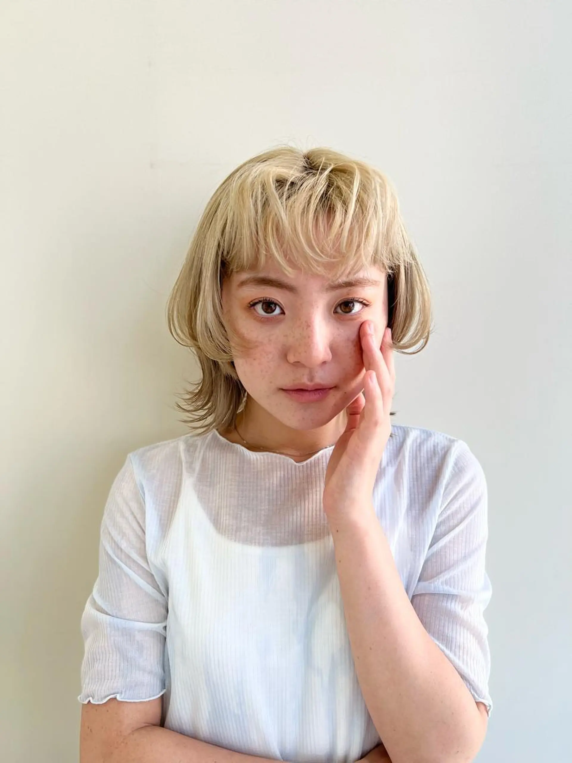 ミディアム 暖色カラー🍒 yume ໒꒱のヘアスタイル