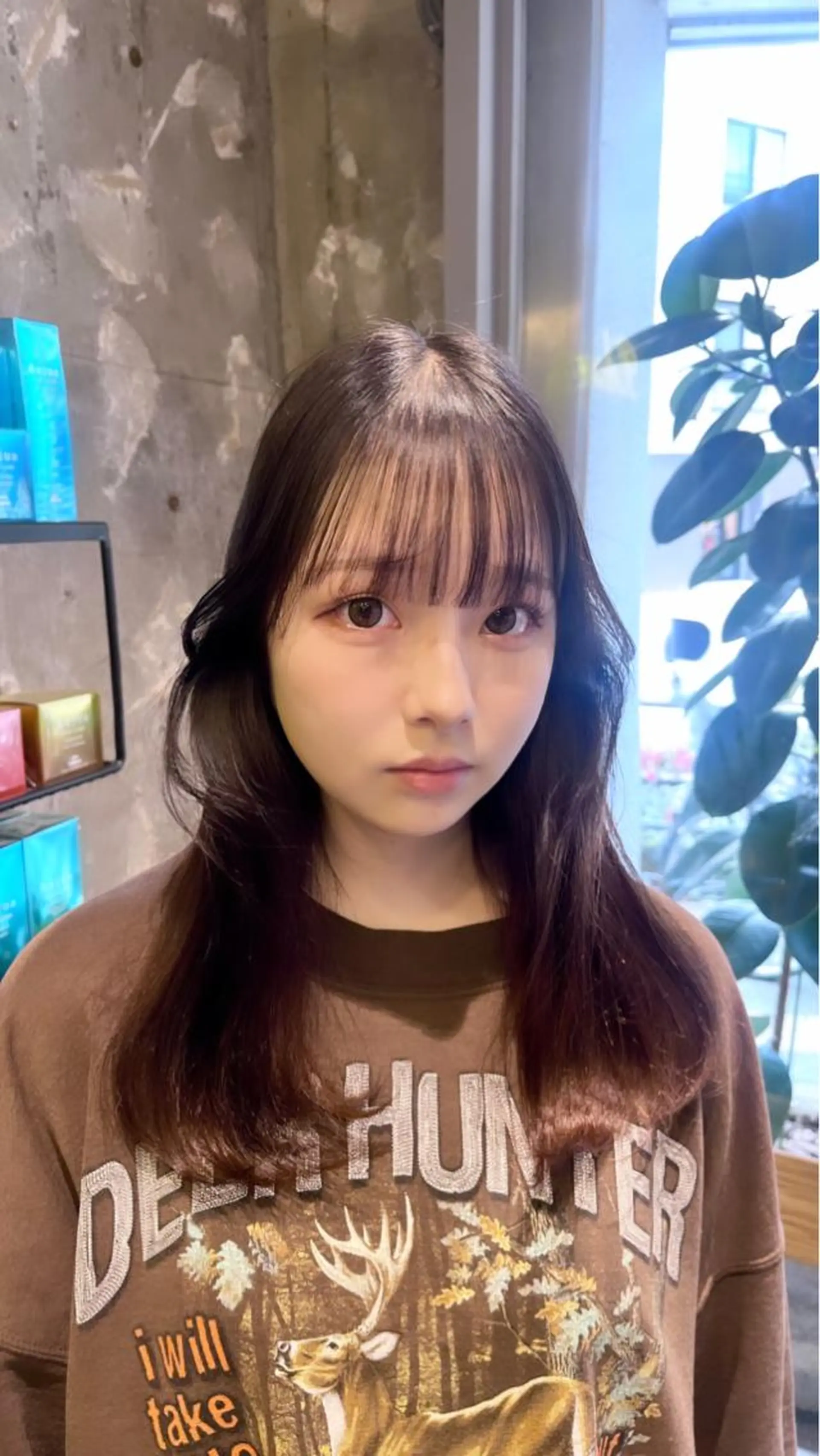 セミロング ヘアカラー トリートメント ano @anomukuiのヘアスタイル