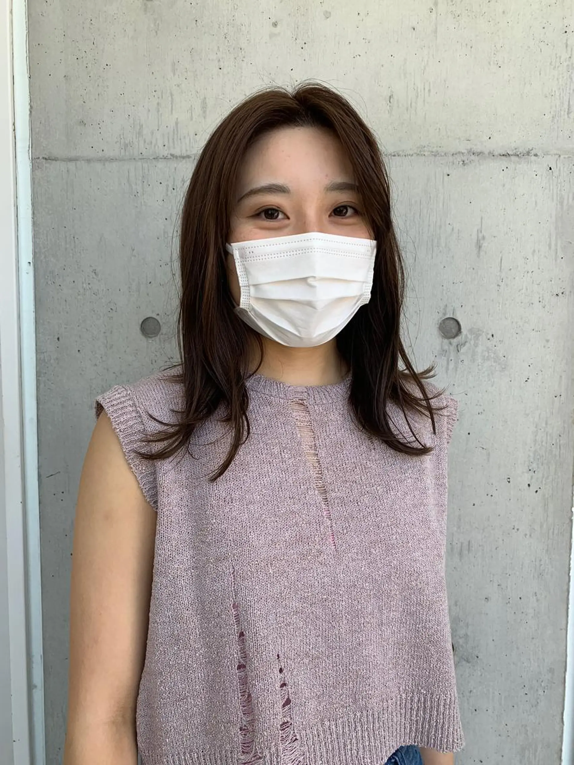 ミディアム カラー カネコ ユカリのヘアスタイル