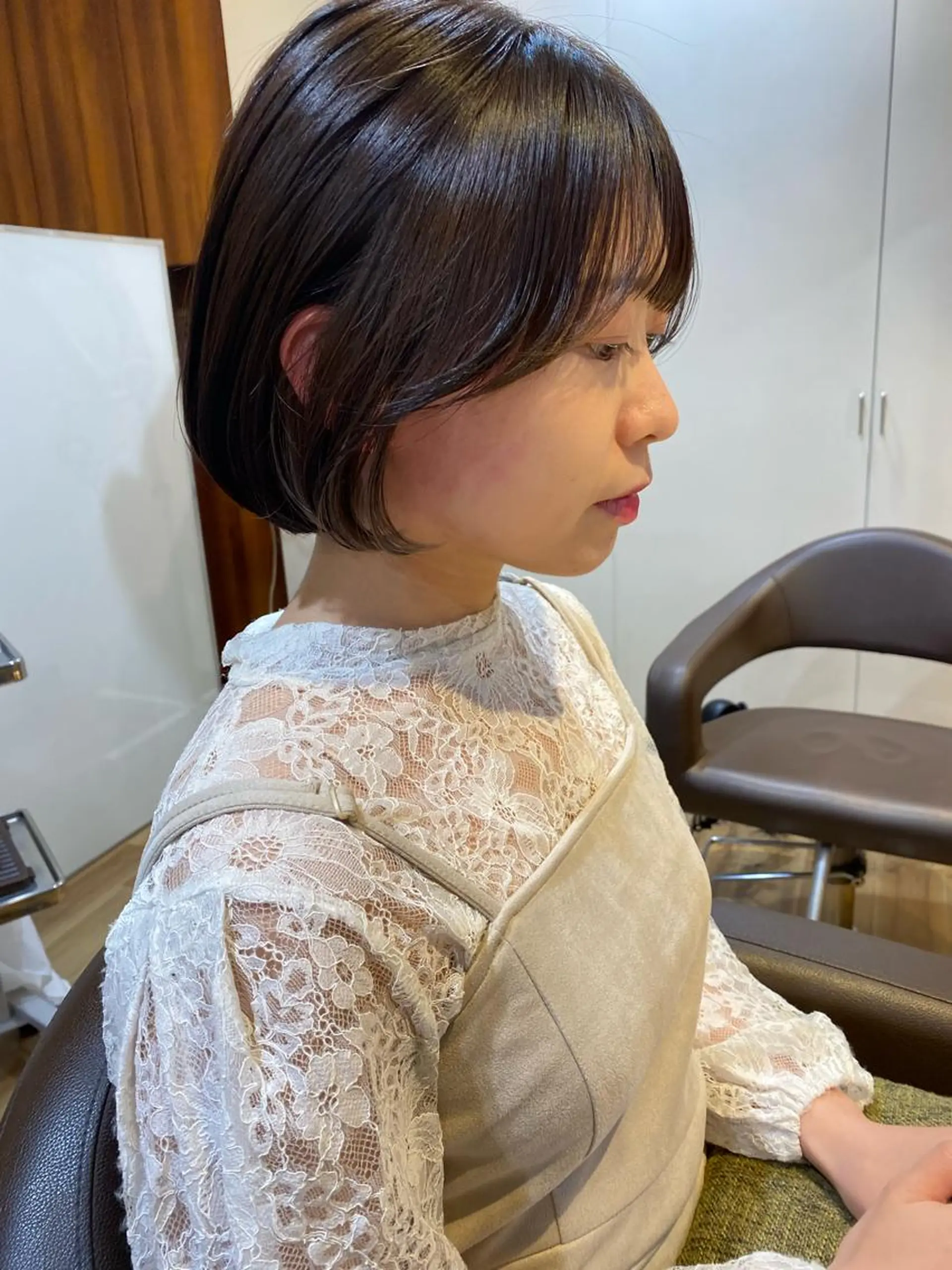 ショート カラー ボブ カット レイヤーカット /透明感/千葉怜寿のヘアスタイル