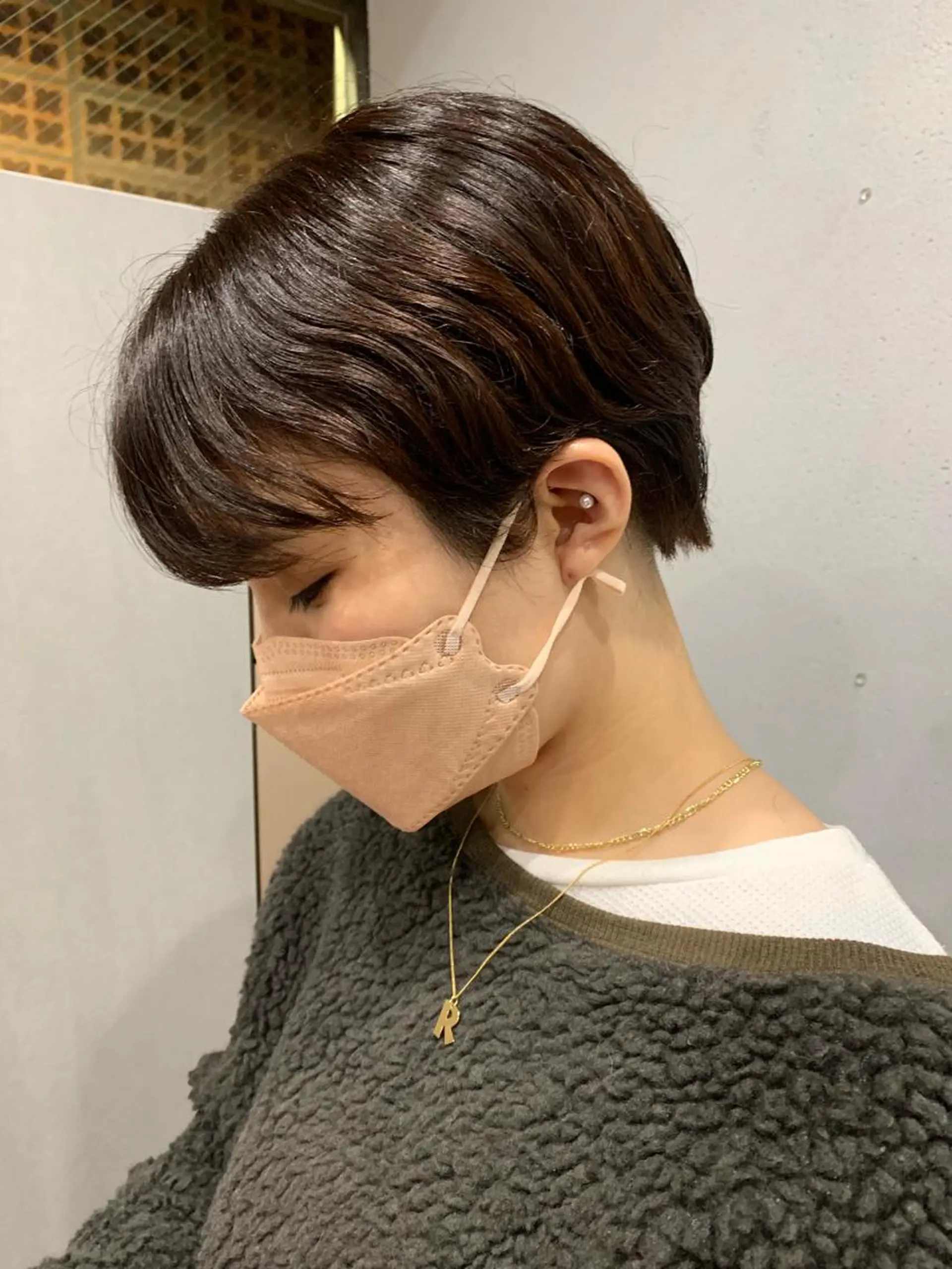 ショート カラー ボブパーマコテ巻き風 パーマNo1深江秀平のヘアスタイル