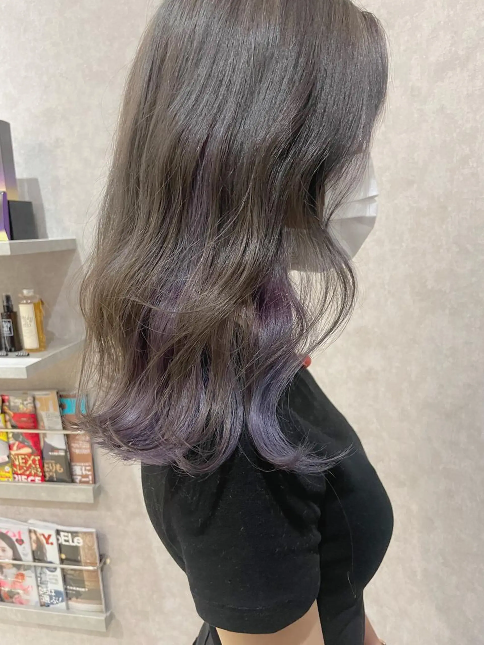 セミロング カラー インナーカラー パープルカラー Rina  のヘアスタイル