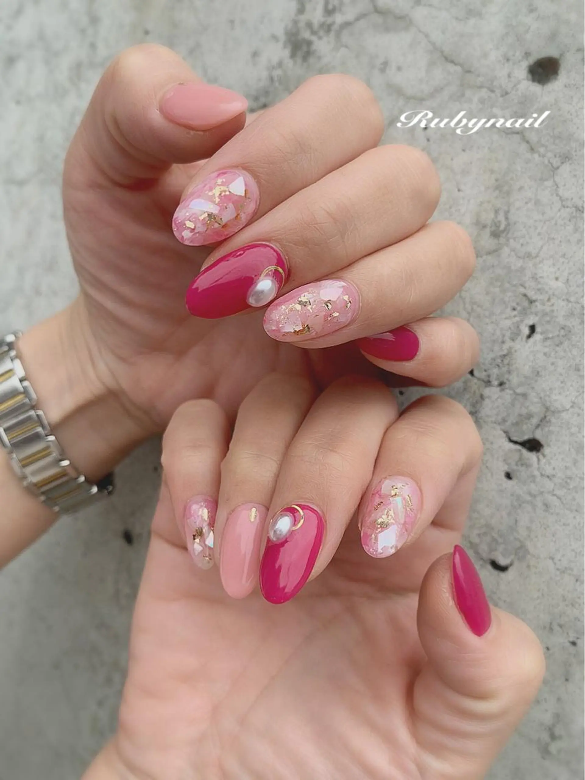 ネイル ピンク 春ネイル Rubynail所属・プライベートサロン Rubynailのネイルデザイン