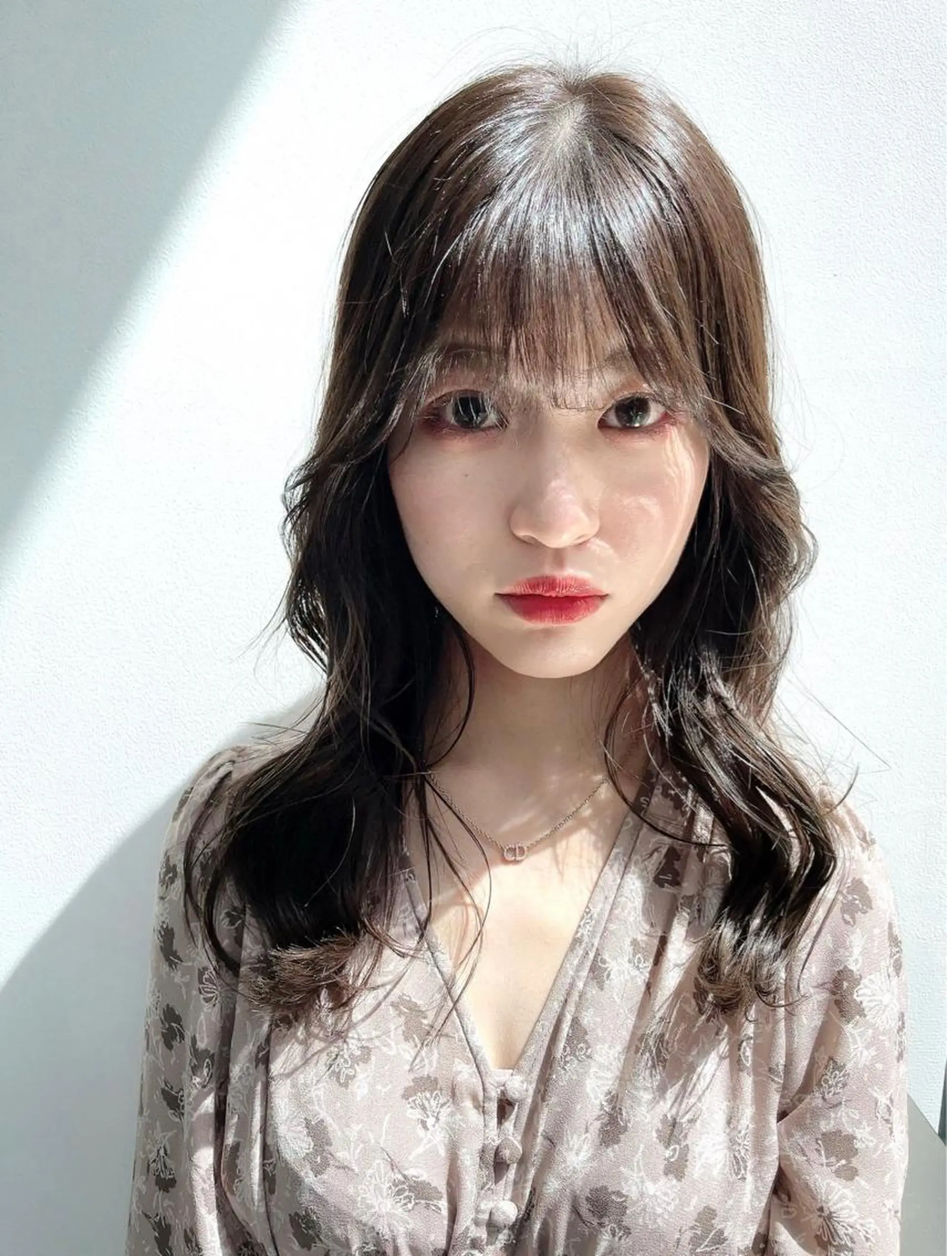 セミロング カット ヘアカラー レイヤー/韓国 ❤️髪質改善　芹奈のヘアスタイル