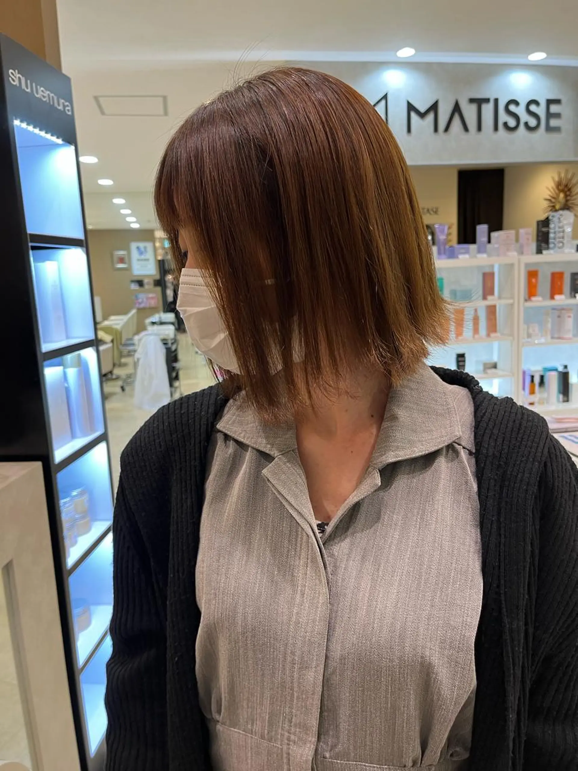 ミディアム カット ヘアカラー トリートメント 西新/siohair 2nd/石尾刻矢のヘアスタイル