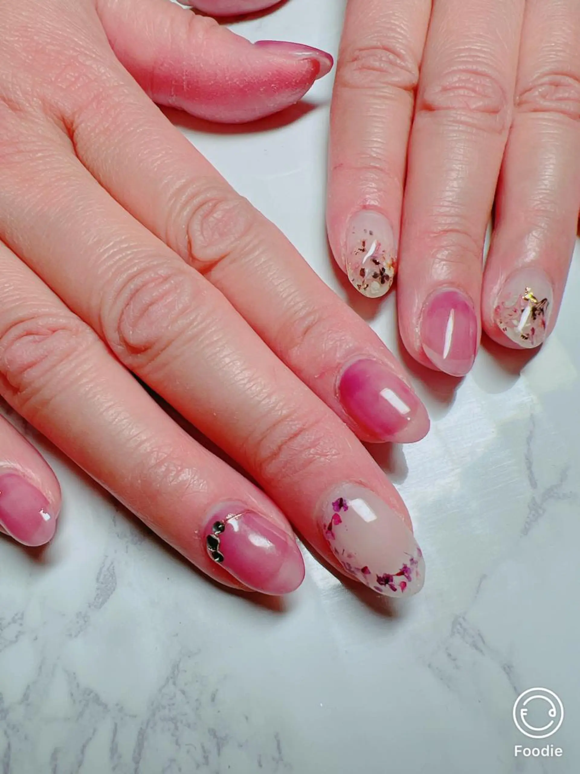 ネイル フラワーネイル 春ネイル ハンドネイル たきぐち みちこのネイルデザイン