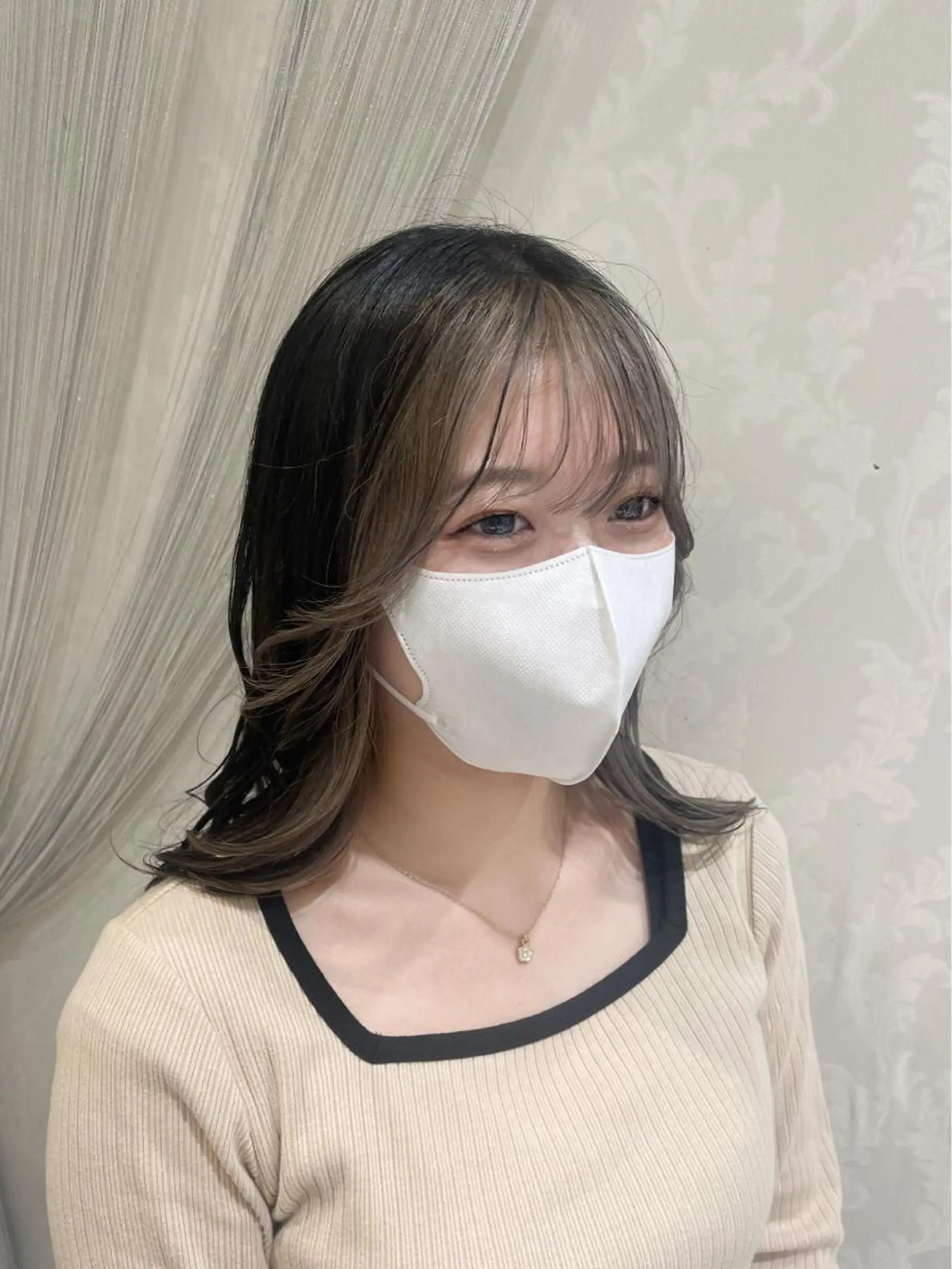 セミロング カラー イヤリングカラー 💞暖色カラー 💞risaのヘアスタイル