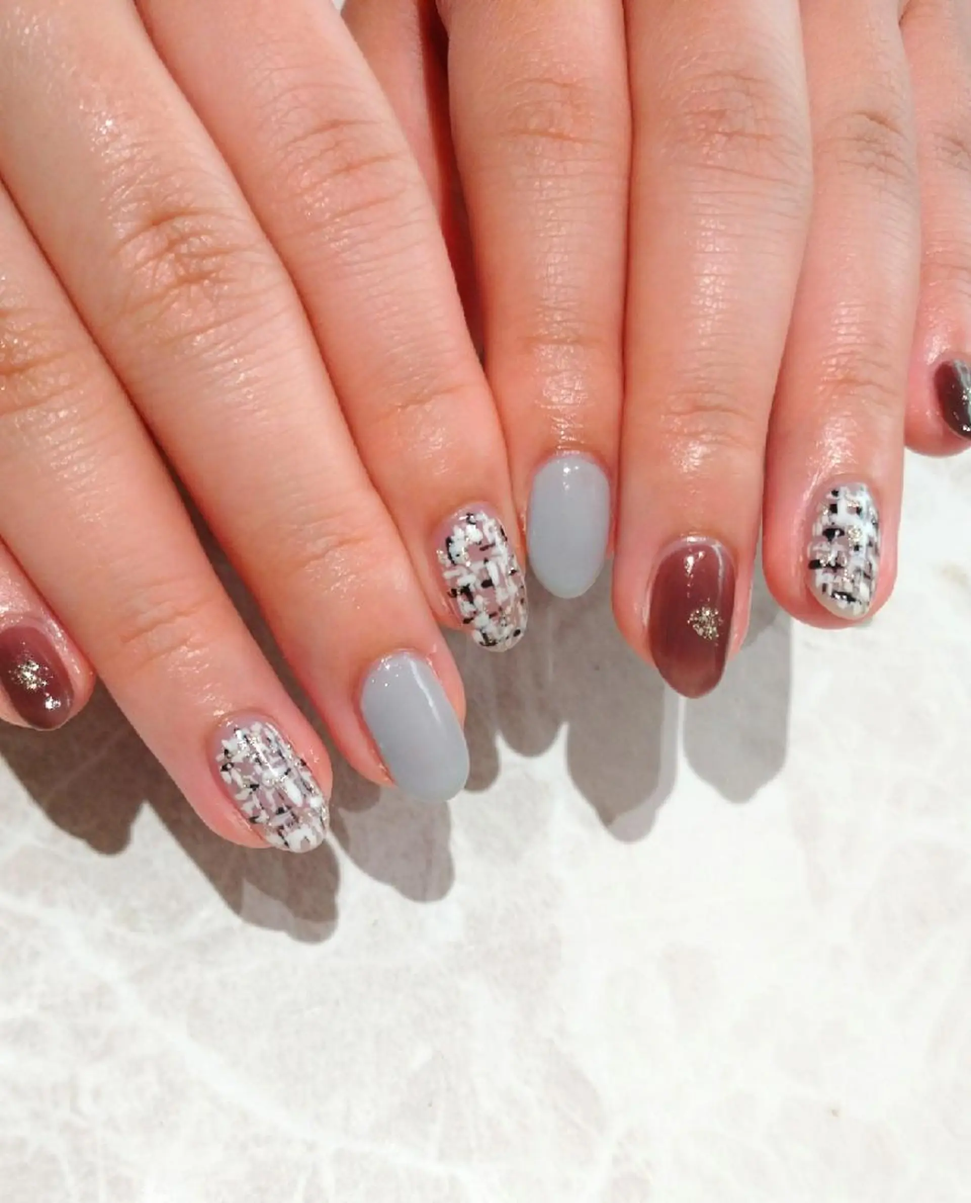 ネイル 水色 會田 瑠衣のネイルデザイン