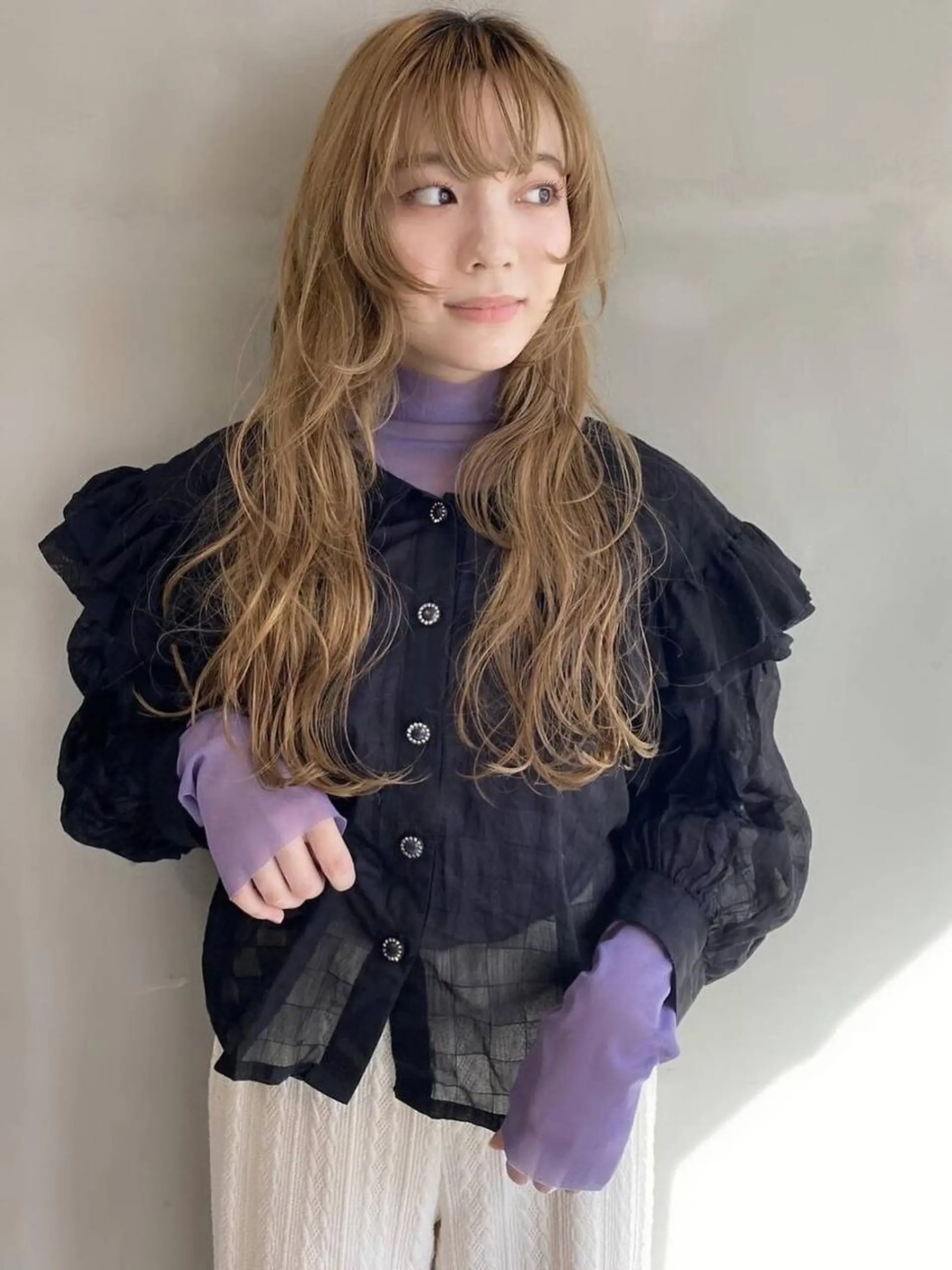 カット ヘアカラー トリートメント 透明感/グレージュ/ レイヤー/ 青空のヘアスタイル