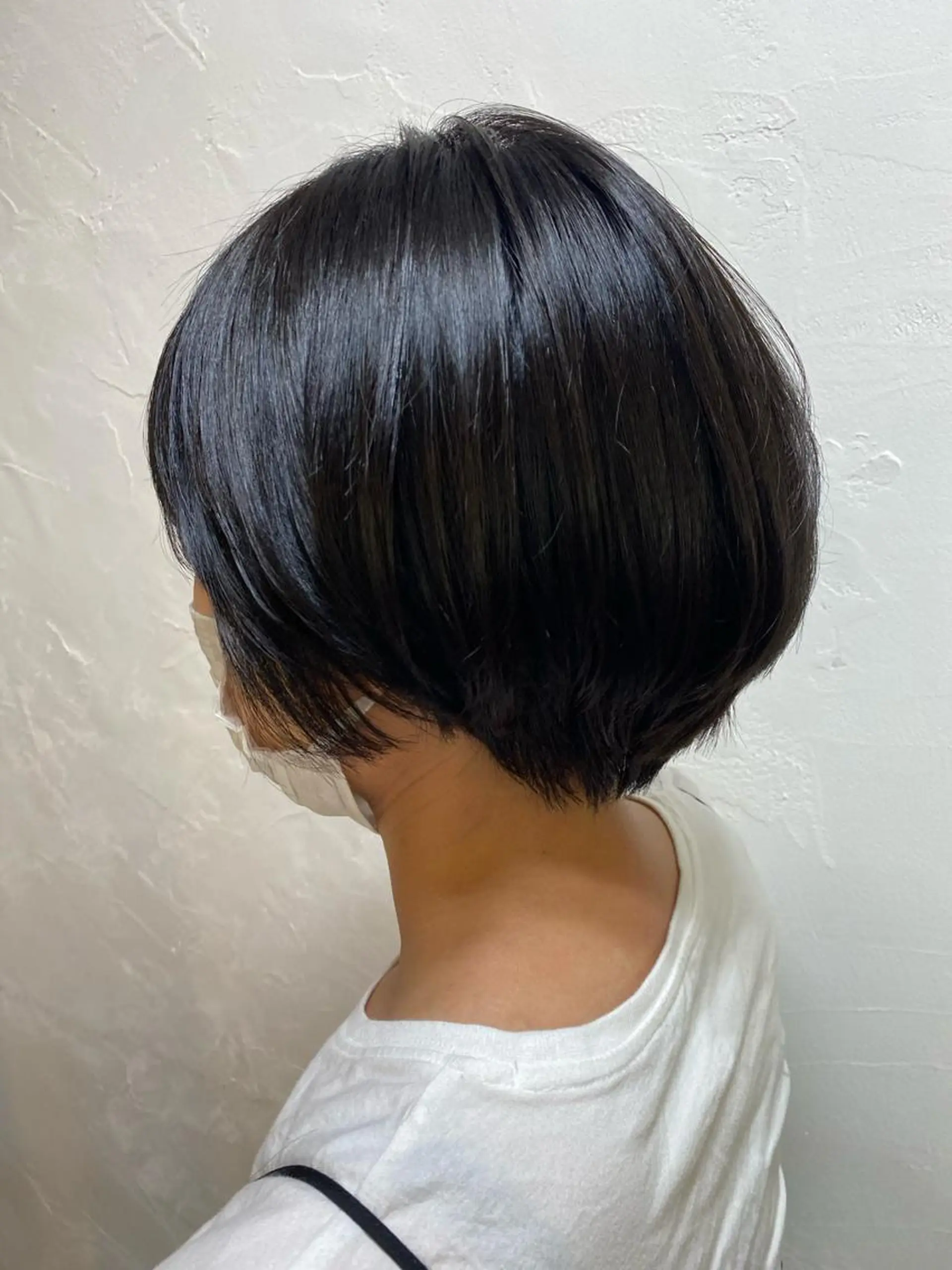 ショート カラー 黒髪 ブルーカラー ブルーブラック ナチュラルブラック 金山/レイヤー カット/Hikariのヘアスタイル