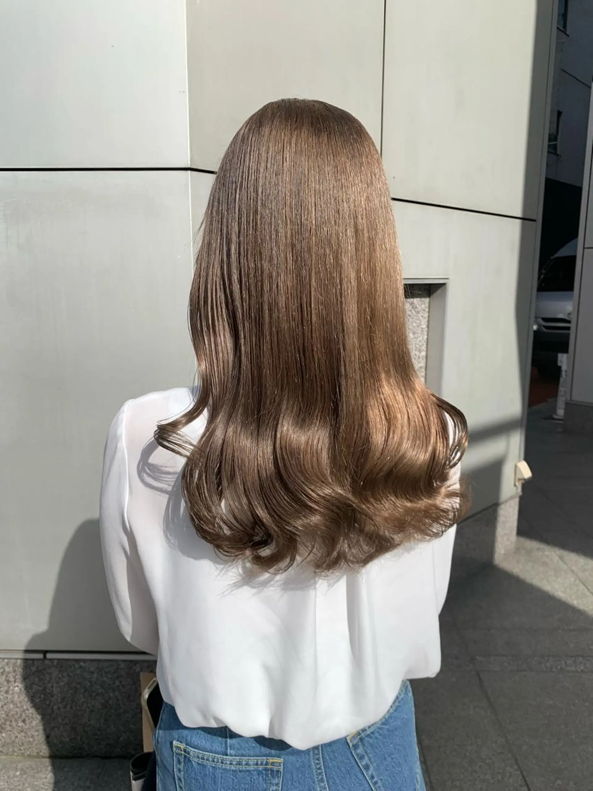 ロング カラー くすみミルクティー／ ブラウン🪡TOWAのヘアスタイル