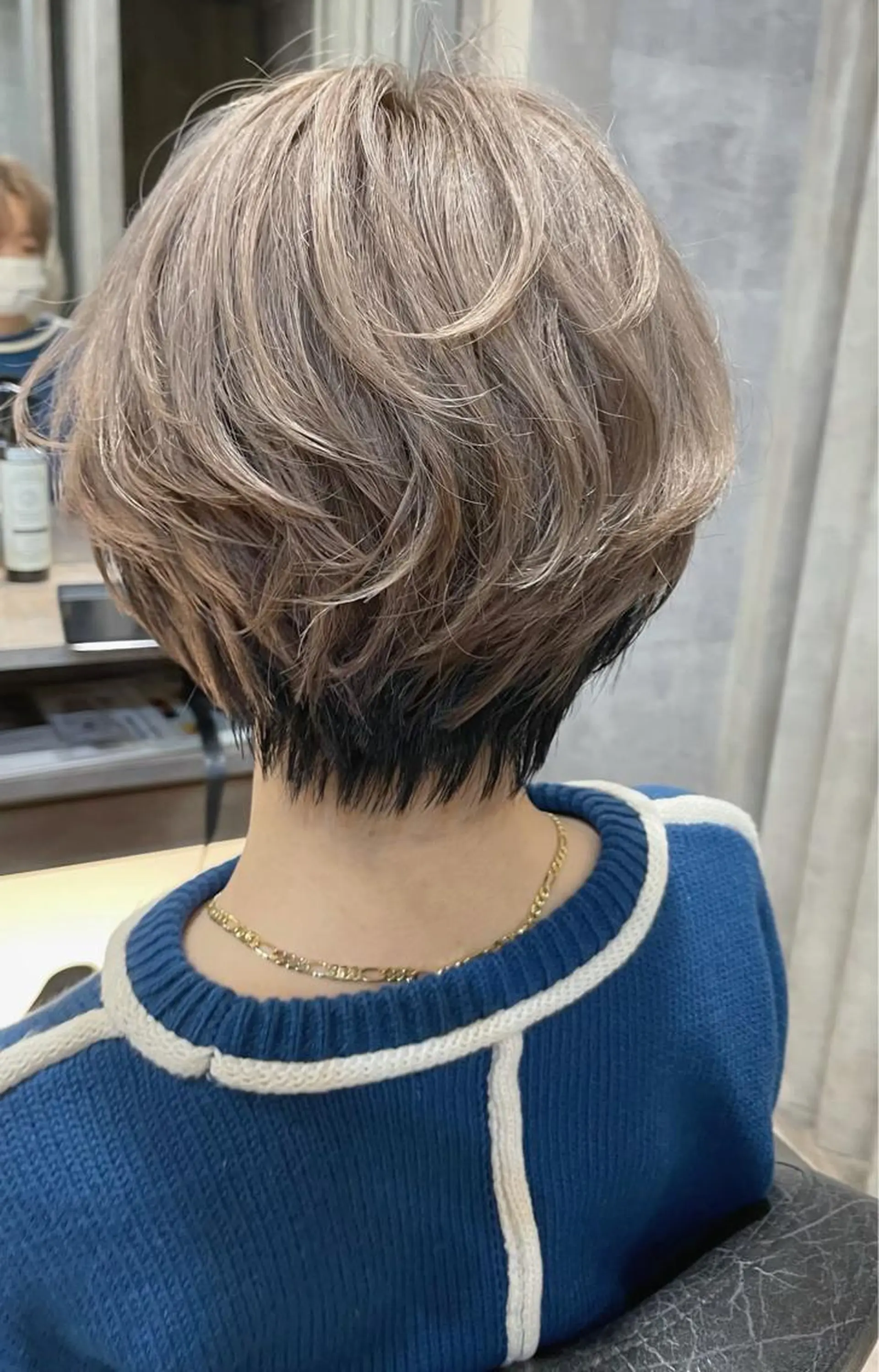 ショート カラー 黒髪 ブリーチ グレージュ ハイトーンカラー ミルクティーグレージュ ヘアカラー トリートメント 骨格整形カット/ ショート✂️堀夢哉のヘアスタイル