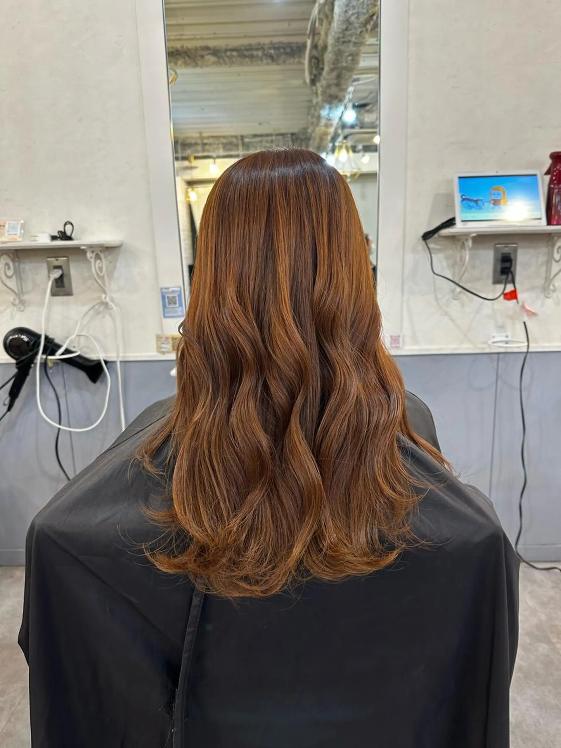 ロング カラー オレンジ カット ヘアカラー トリートメント 🩵透明感/高発色 /難波/北原佑記🌸のヘアスタイル