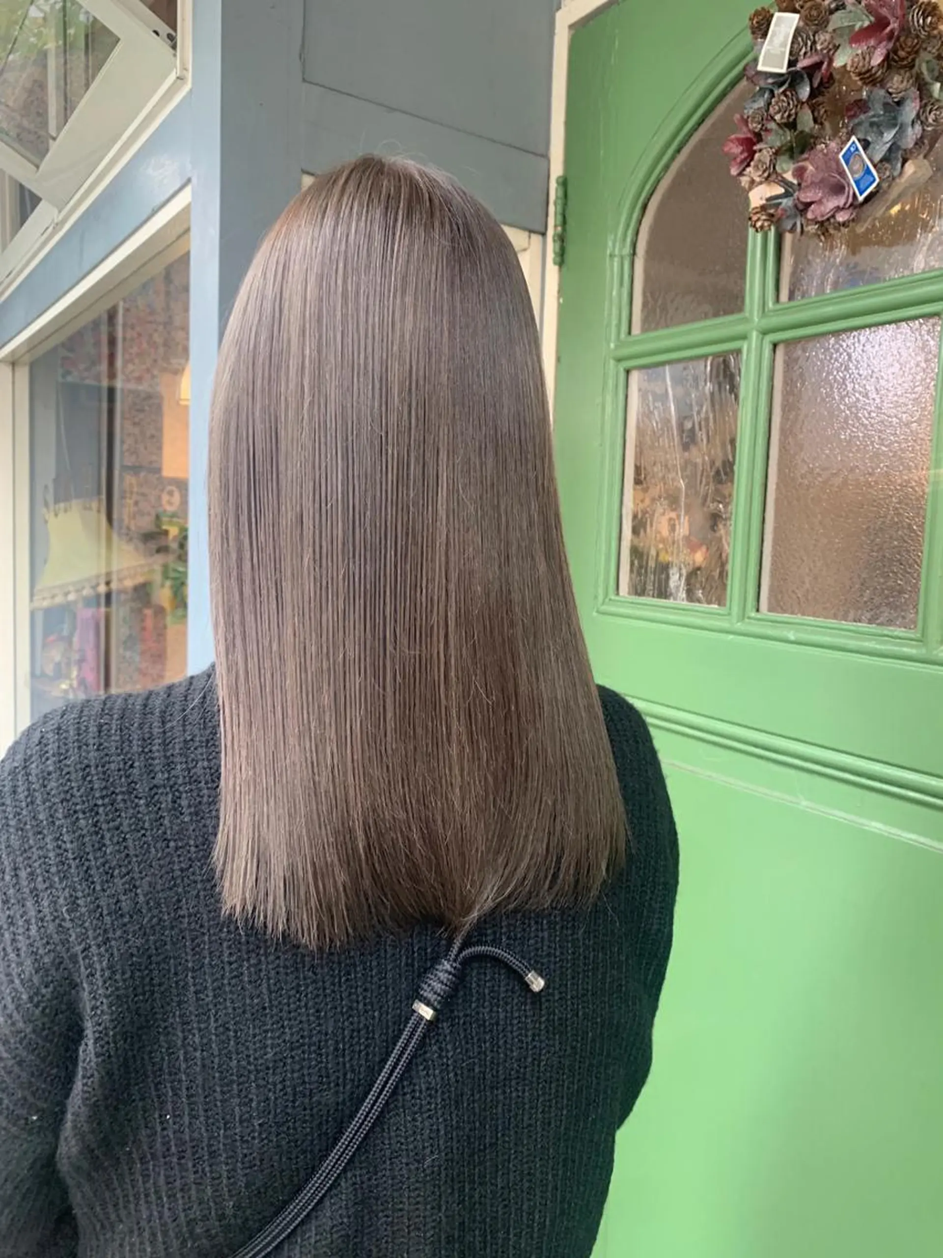 ミディアム カラー グレージュ オリーブグレージュ オリーブグレー 清水千優/パーマ/透 明感カラー/メンズのヘアスタイル