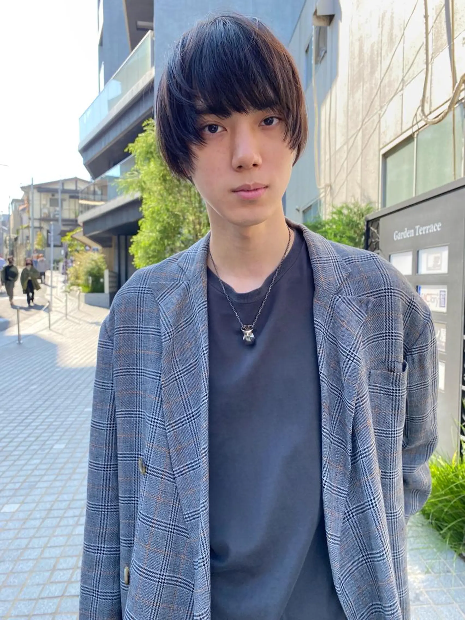 ショート メンズ マッシュ 顔まわりレイヤー レイヤーカット カット 森貴裕/ベージュ/ パーマ/オリーブのヘアスタイル