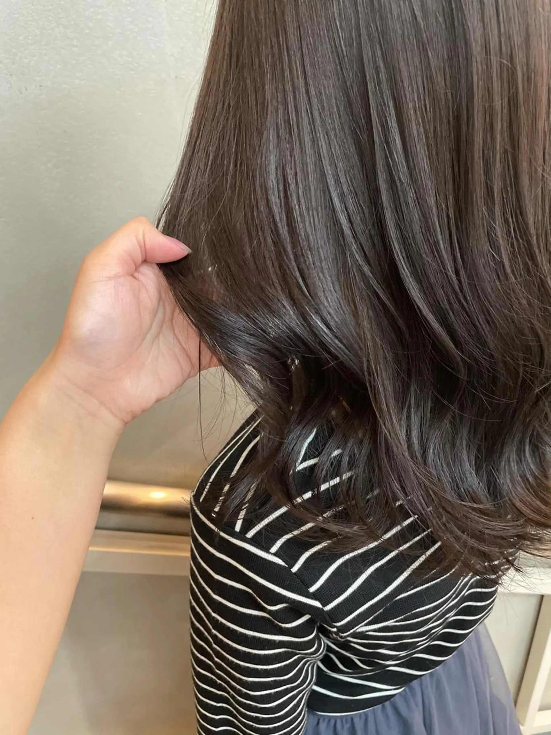 セミロング カラー ブリーチ グレージュ ブリーチなしカラー 沖縄/ヘアアレンジ /ナカノのヘアスタイル