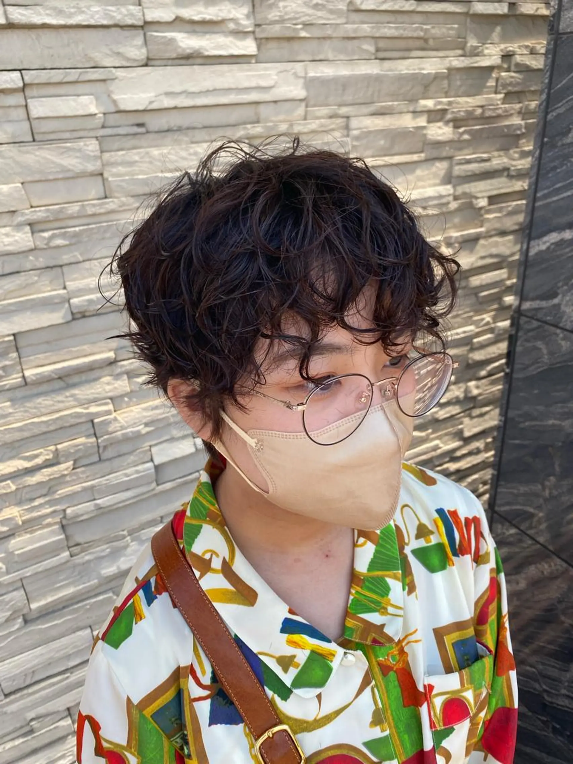 ショート パーマ ショートヘア 塩谷黎✨ブリーチ無W カラーメンズパーマ✨のヘアスタイル