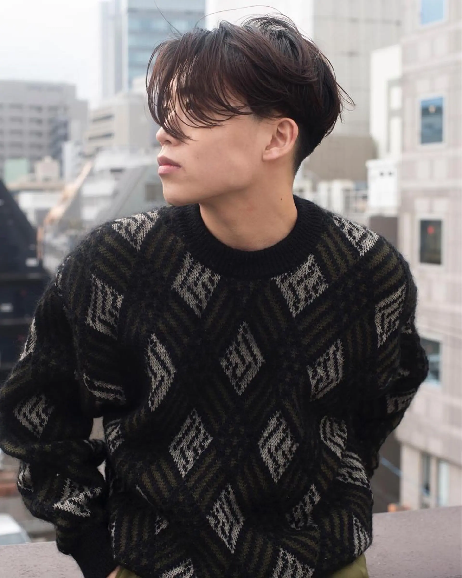 ミディアム メンズ 千葉 慎也のヘアスタイル