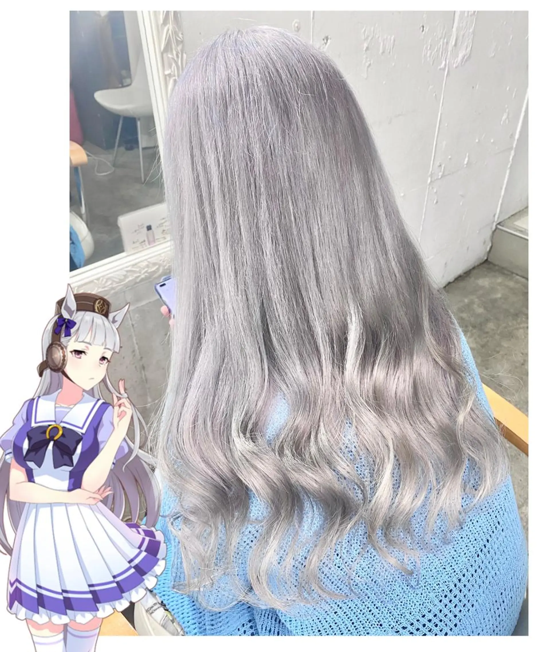 ロング カラー ブリーチ シルバー GARU-ガル-所属・TSUNO🦖 派手髪/オタク美容師のヘアスタイル