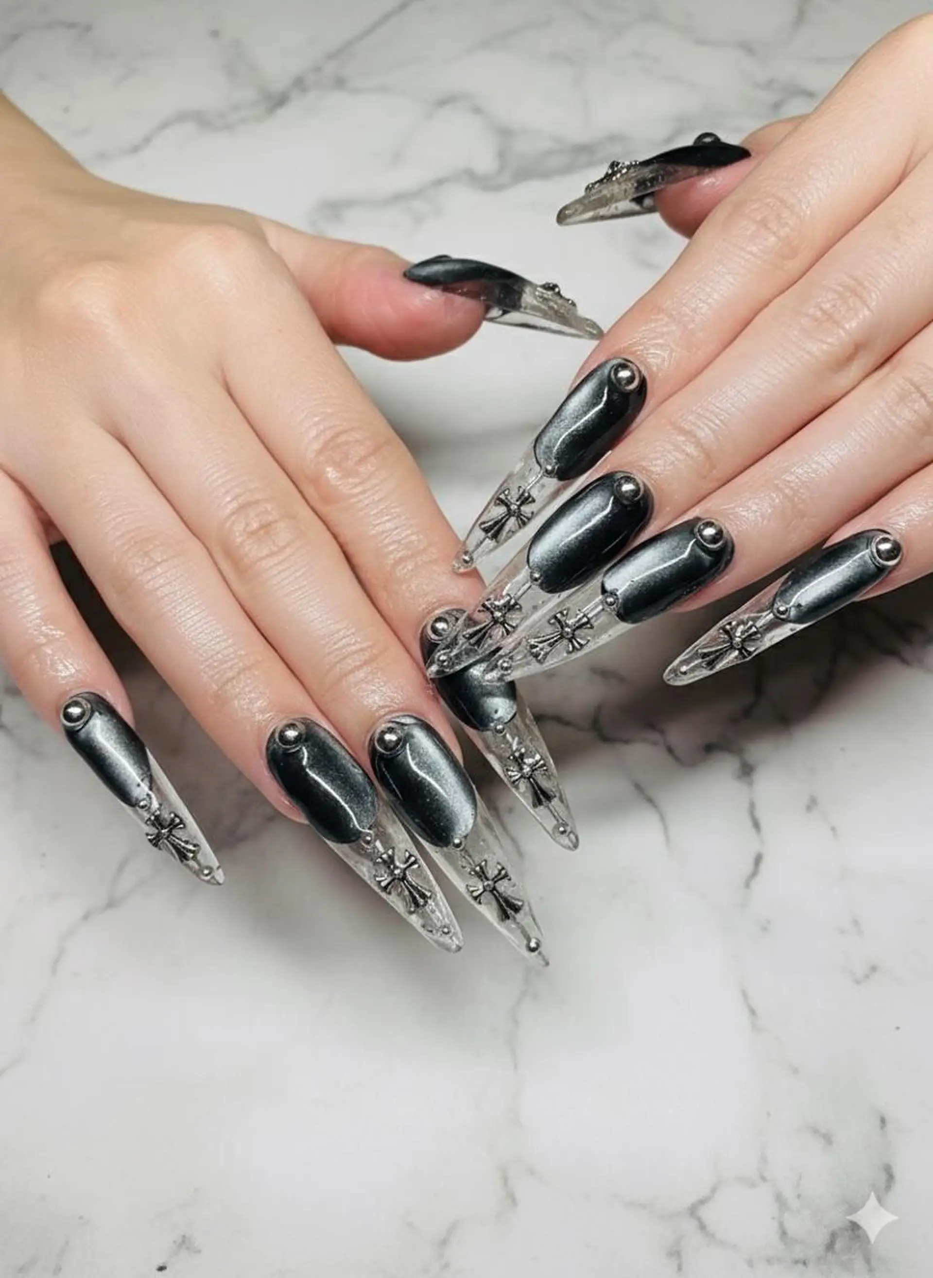 ネイル クリアネイル フレンチネイル マグネットネイル ハンドネイル 24時間営業 UNABOMBAのネイルデザイン