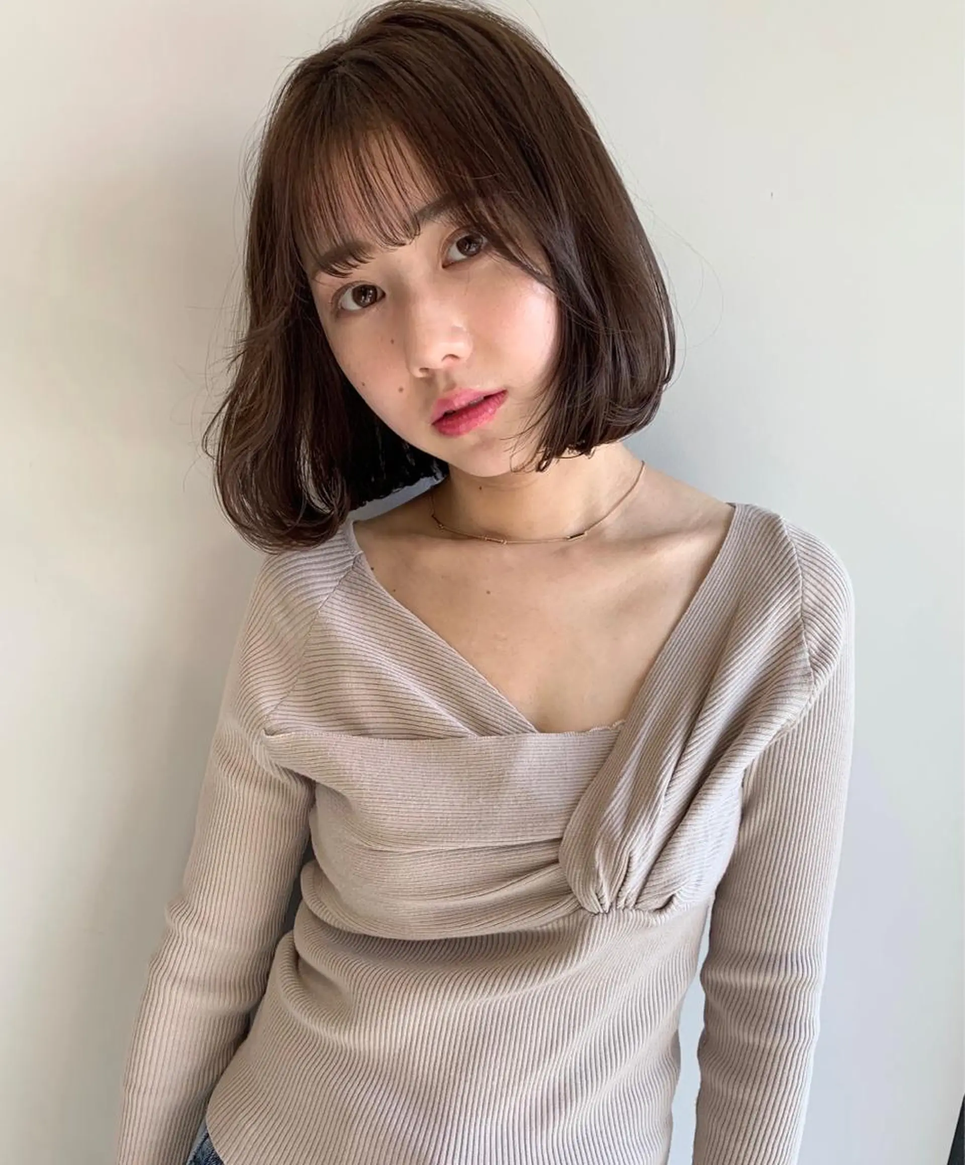 ミディアム カラー 透明感/オリーブ/ グレージュ/YUKAのヘアスタイル