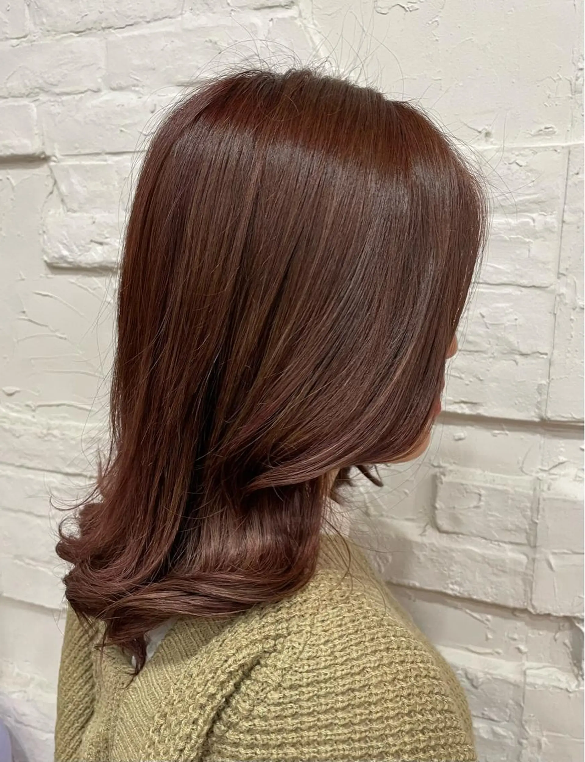 ミディアム カラー ヘアアレンジ ブラウンカラー ピンクカラー ピンクブラウン ヘアカラー トリートメント 【ピンク/韓国ヘア/ ヘアセット】亜海のヘアスタイル