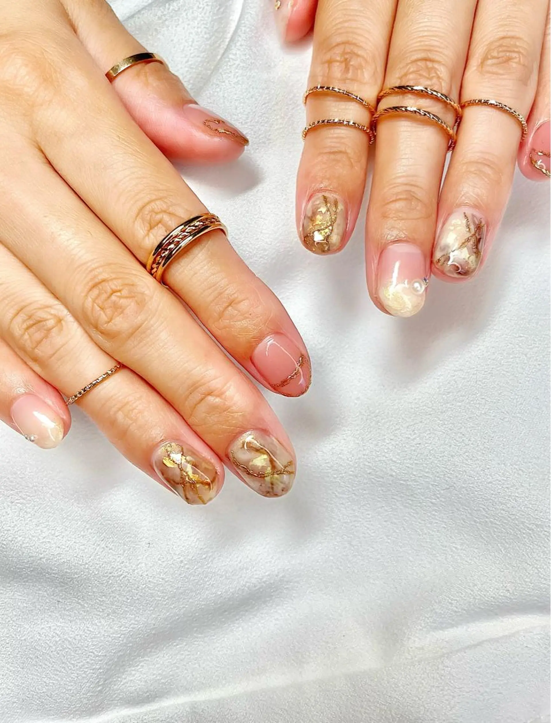 ネイル 大理石ネイル(マーブル) ニュアンスネイル ハンドネイル beauty salonM&Iのネイルデザイン