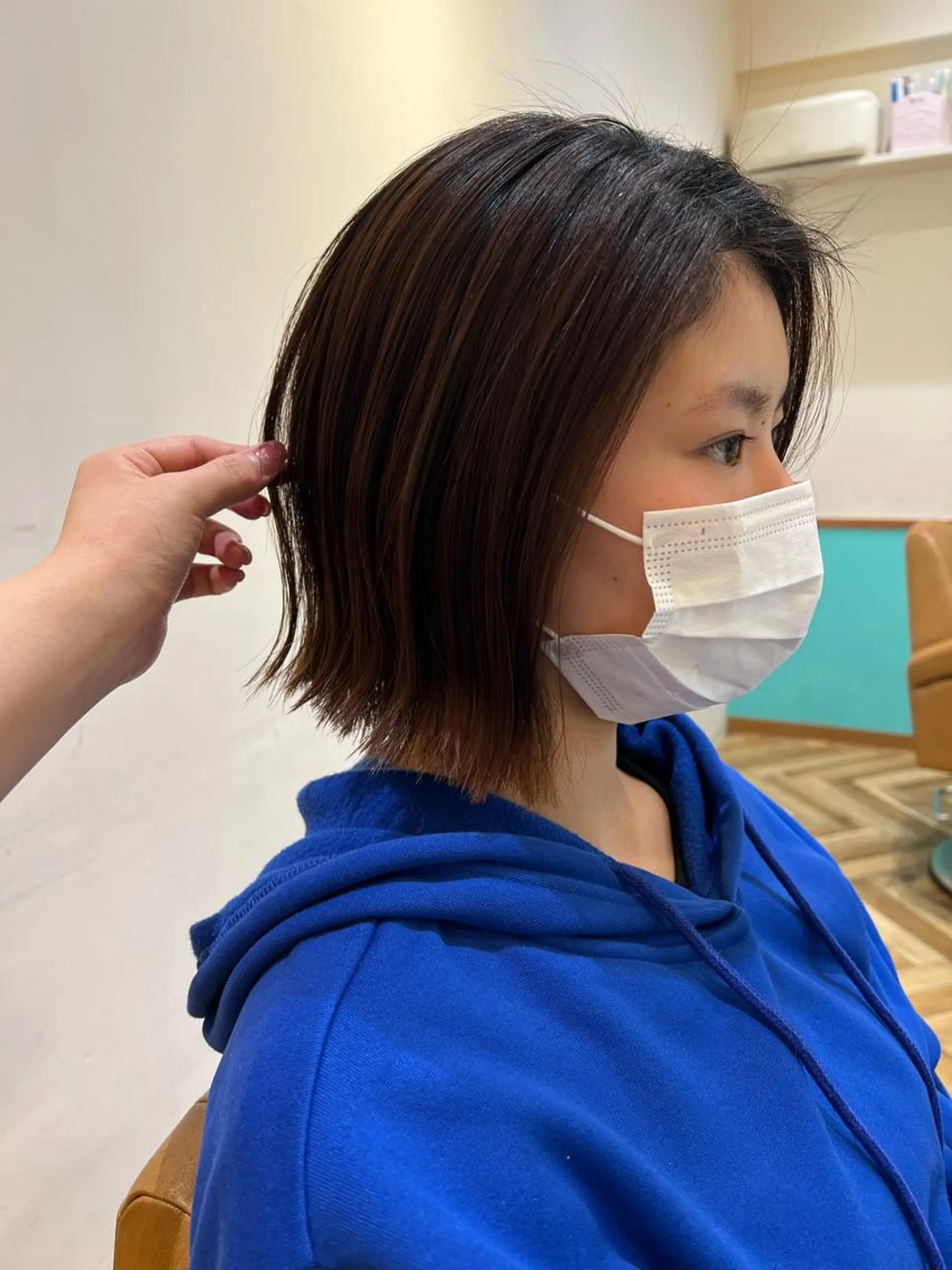 ショート ボブ/巻ける縮毛矯正 /韓国レイヤーはなのヘアスタイル