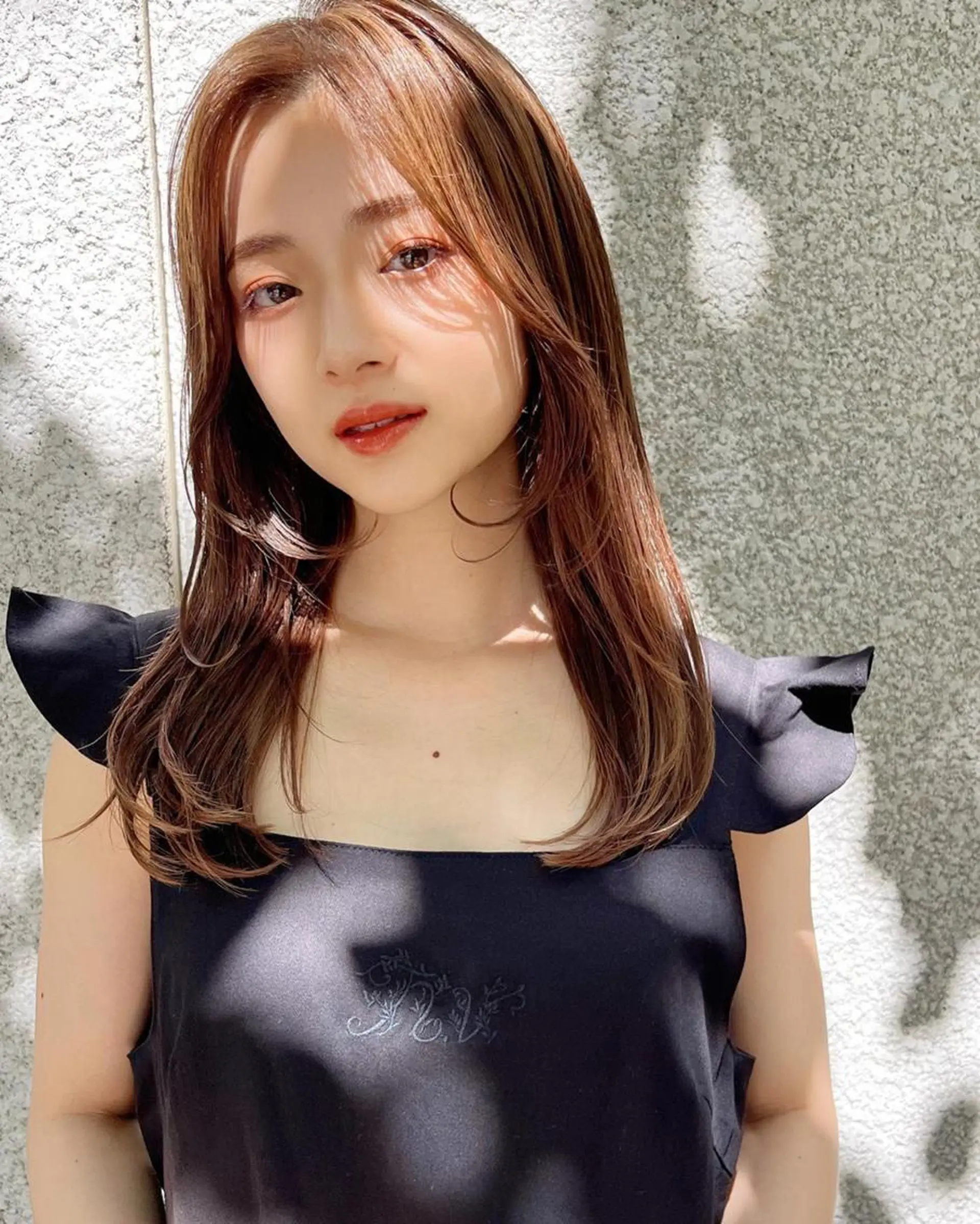 ミディアム カラー ヘアアレンジ 韓国風カラー くせ毛 髪質改善 韓国風ヘア 小顔カット 韓国/髪質改善💘 櫻井かれんのヘアスタイル