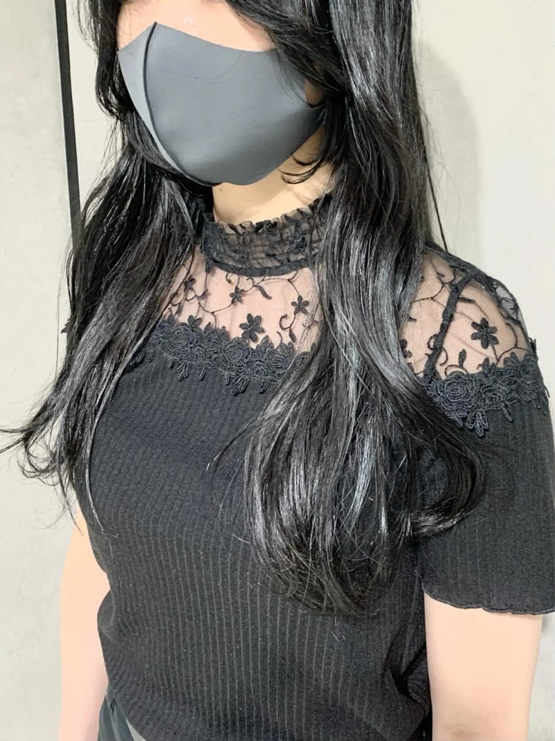 ロング カラー くびれヘア エギョモリ 顔周りカット ヨシンモリ 韓国風ヘア カット ヘアカラー トリートメント 岡崎勇人/レイヤー/ 韓国/ケラチンTRのヘアスタイル