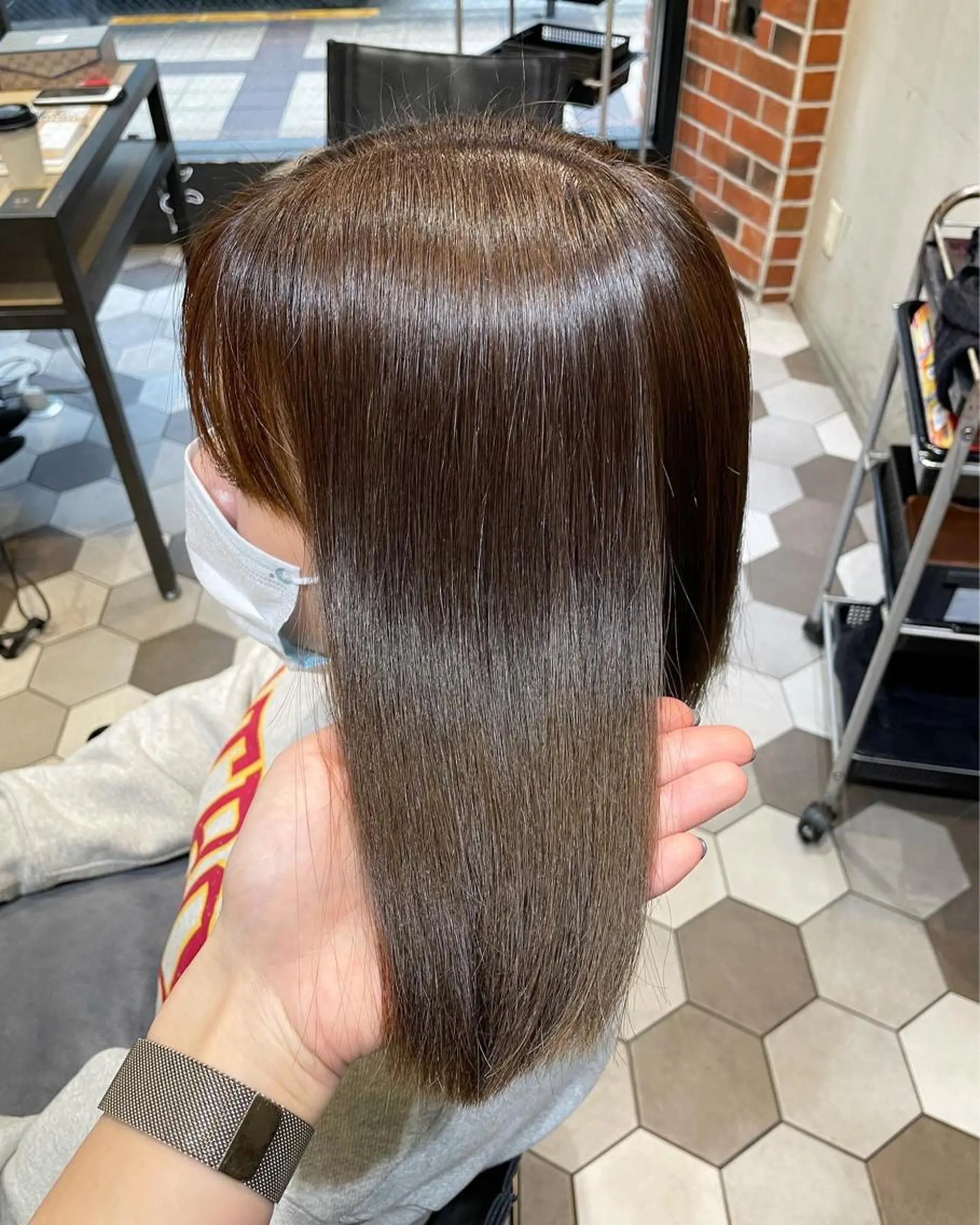 ミディアム カラー ヘアアレンジ 髪質改善 縮毛矯正 酸性ストレート カット ヘアカラー 縮毛矯正 トリートメント 酸性縮毛矯正🧴韓国 レイヤー/髪質改善のヘアスタイル