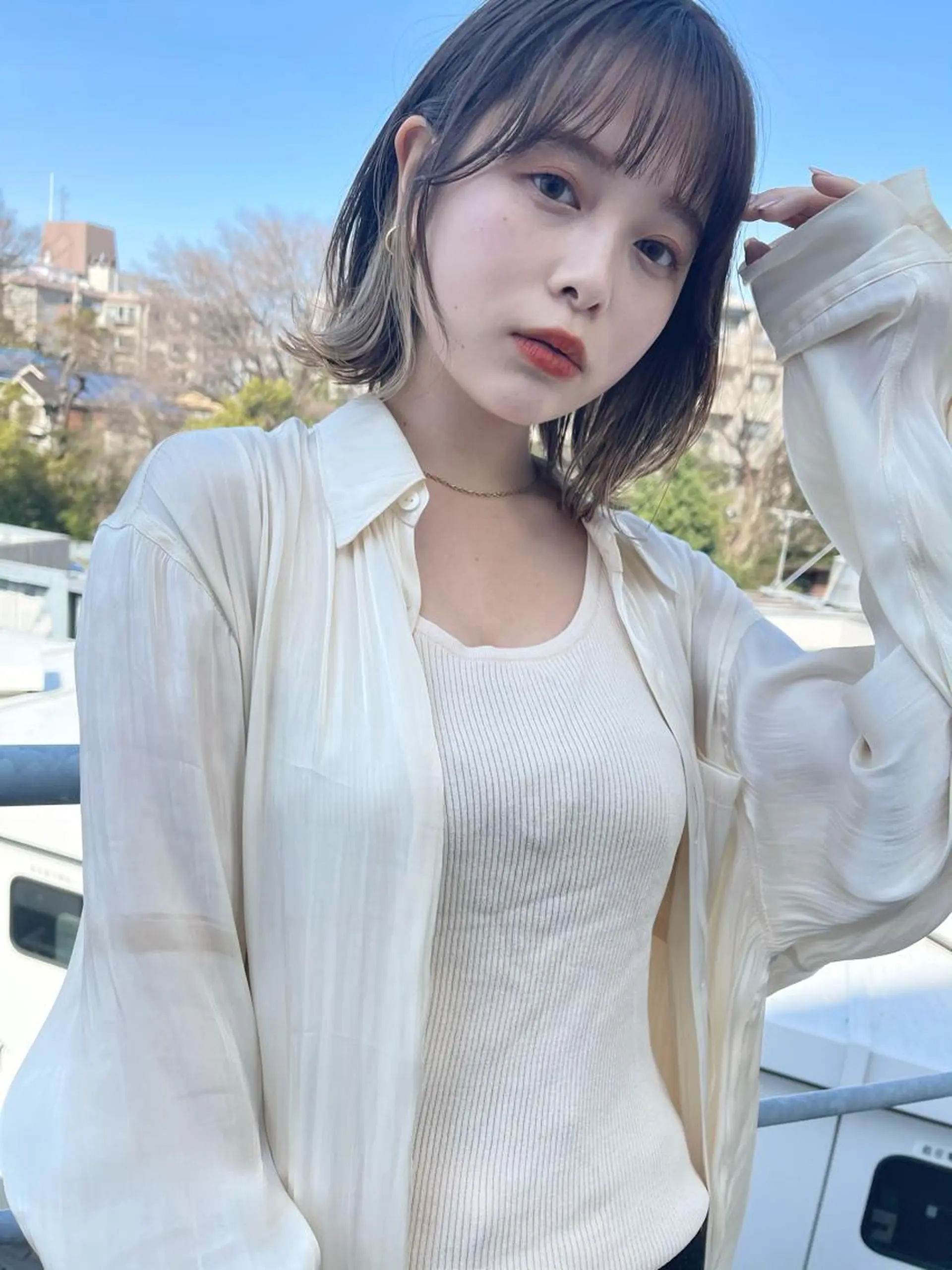 ミディアム カラー インナーカラー ボブ ヘアカラー トリートメント 🌈game🌈 下北沢店のヘアスタイル