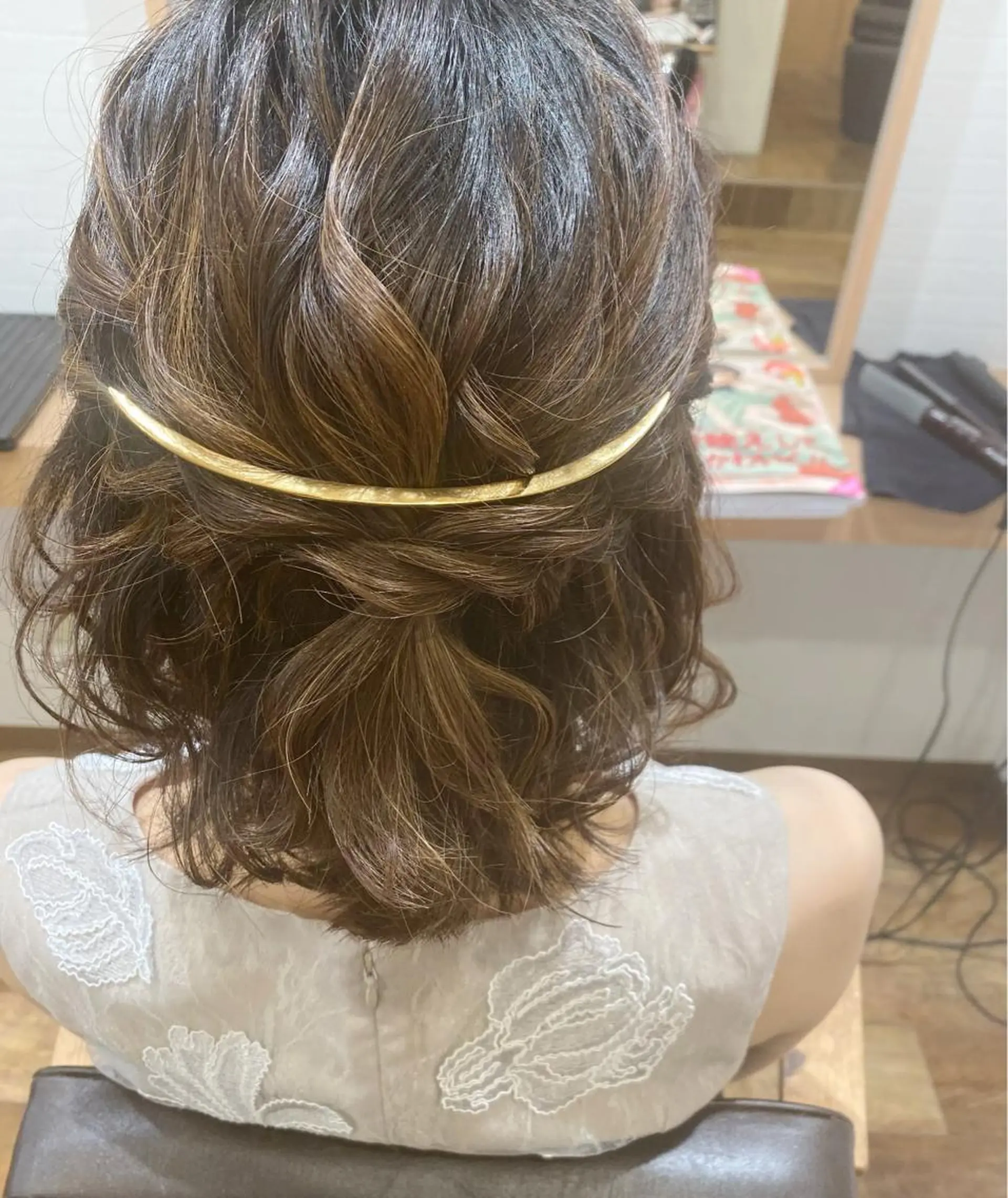 ミディアム ヘアアレンジ ハーフアップ ヘアセット GRANLUSSO 〜グランルッソ駅前店所属・木口 嘉美のヘアスタイル